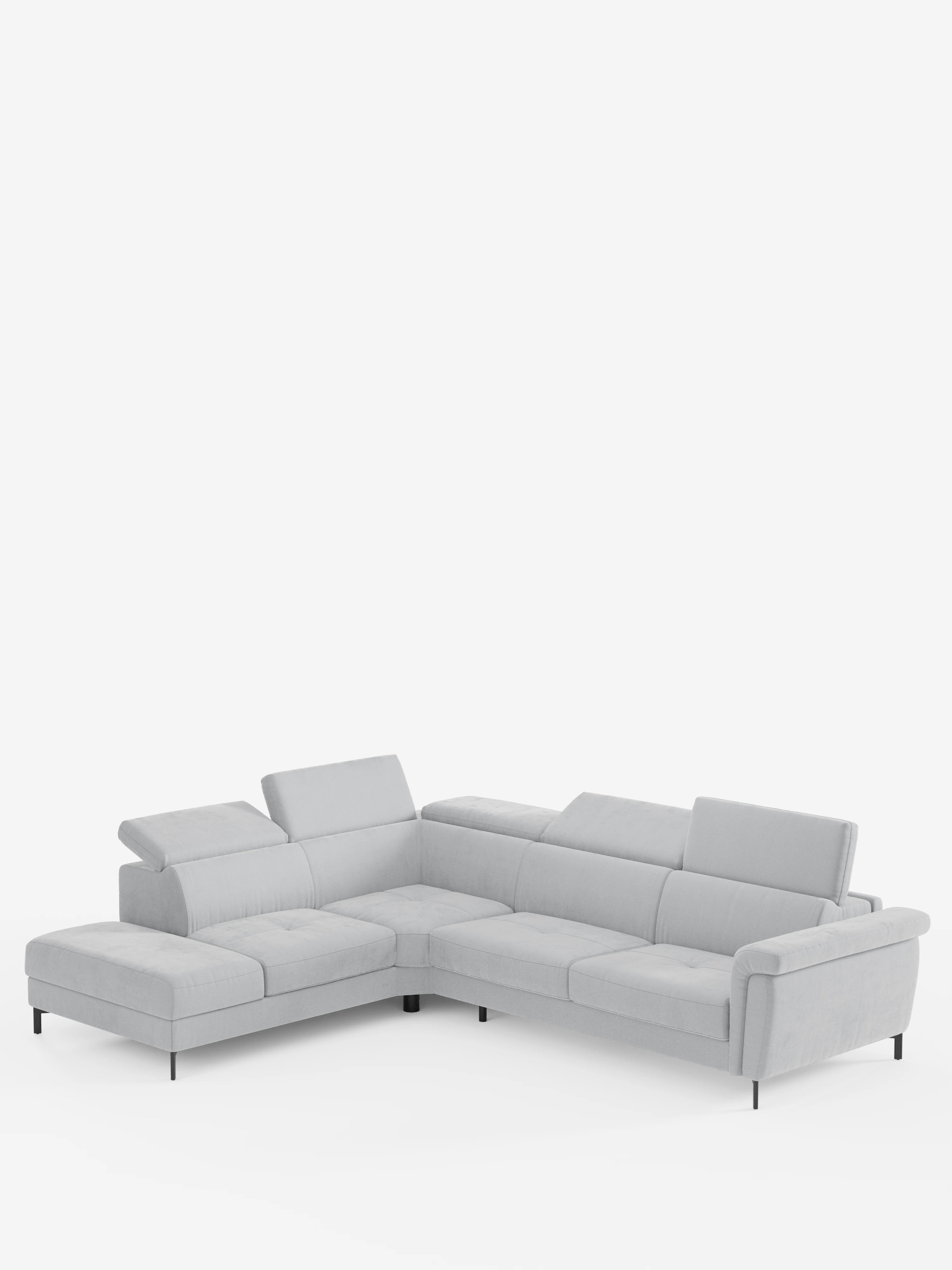 Capri canapé d'angle convertible avec Têtières Réglables et Matelas haute performance en Tissu Effet Velours Détachable T30