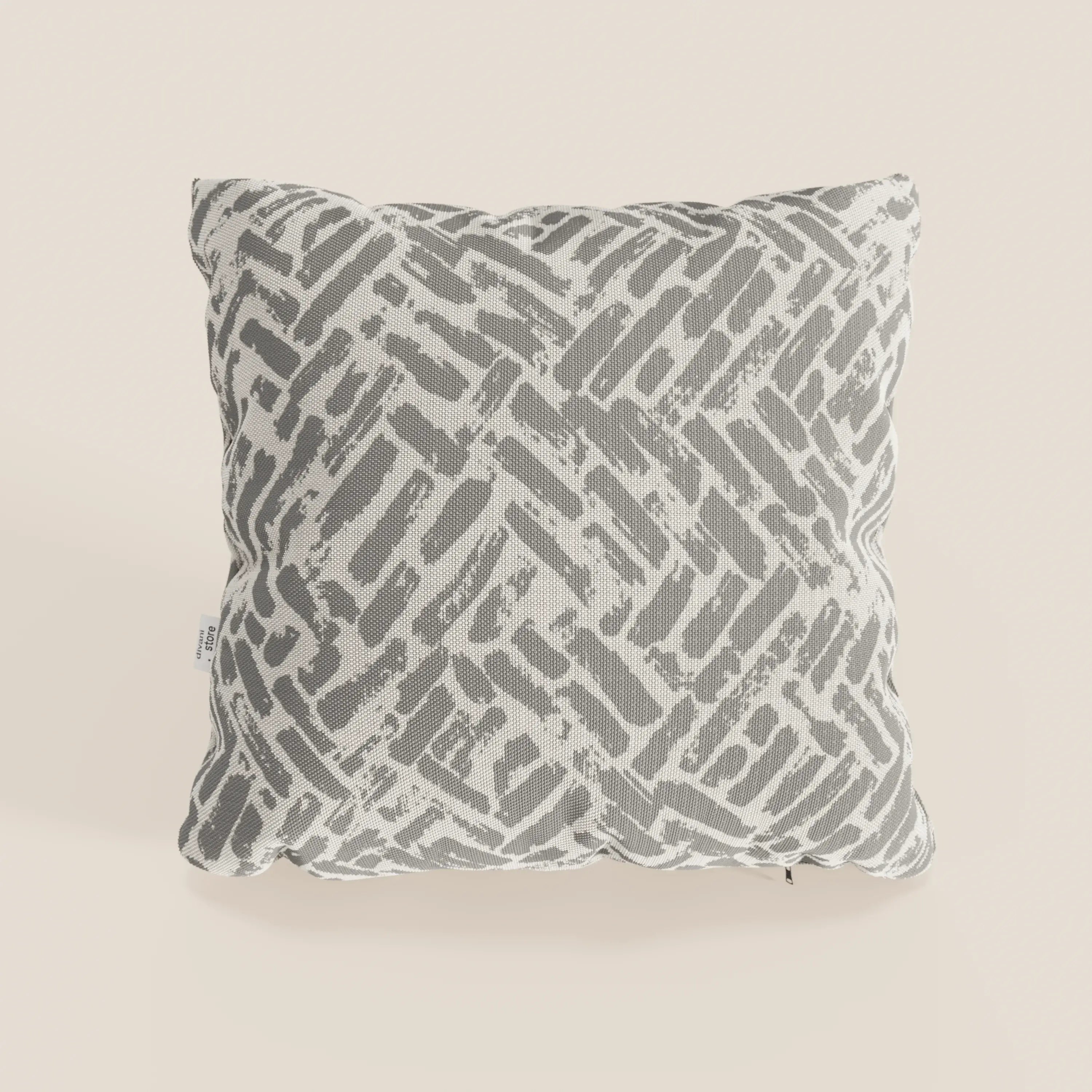 Il cuscino geometrico Brick di Divani.Store è un cuscino quadrato, grigio, idrorepellente, con un moderno motivo geometrico, che aggiunge un tocco di contemporaneità e comfort a qualsiasi spazio. Disponibile in vari colori.