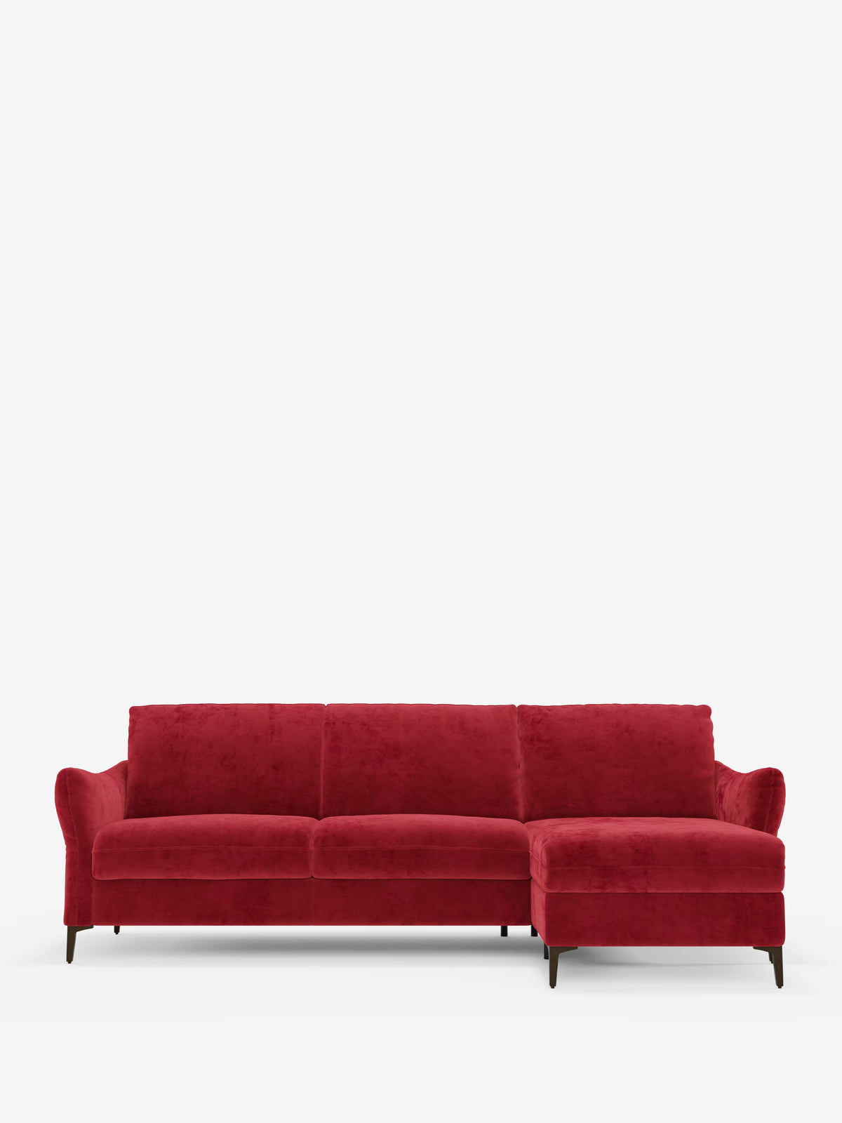 Dalia canapé-lit avec méridienne coffre de rangement et matelas de 18 cm de hauteur - pieds hauts et tissu anti-taches T30