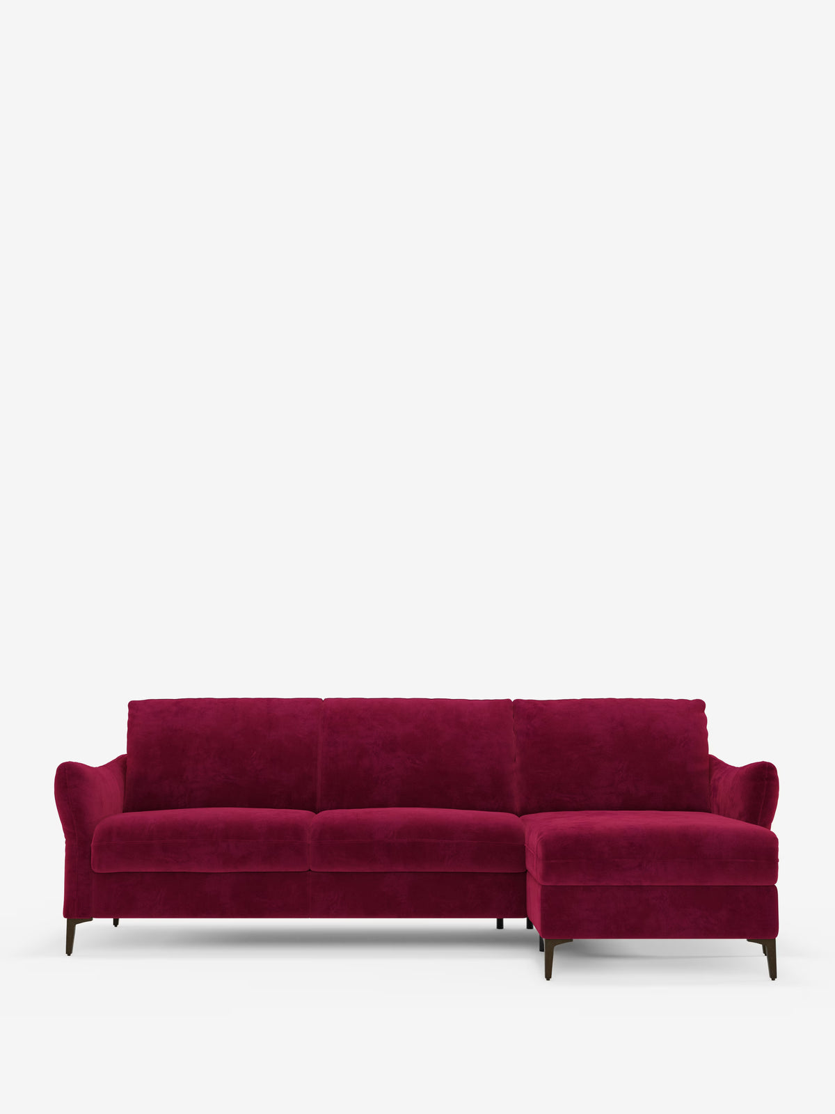 Dalia canapé-lit avec méridienne coffre de rangement et matelas de 18 cm de hauteur - pieds hauts et tissu anti-taches T30