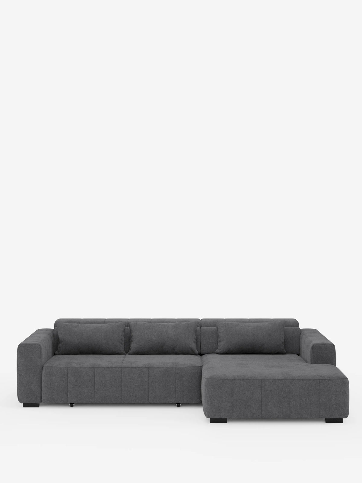 Doric Canapé d’angle avec méridienne et assises extensibles avec relax électrique - appuie-têtes inclinables en tissu anti-taches T23
