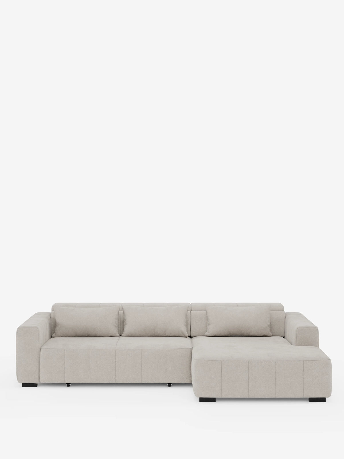 Doric Canapé d’angle avec méridienne et assises extensibles avec relax électrique - appuie-têtes inclinables en tissu anti-taches T23