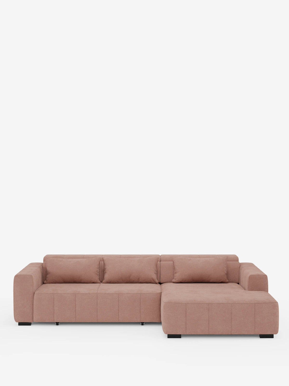 Doric Canapé d’angle avec méridienne et assises extensibles avec relax électrique - appuie-têtes inclinables en tissu anti-taches T23