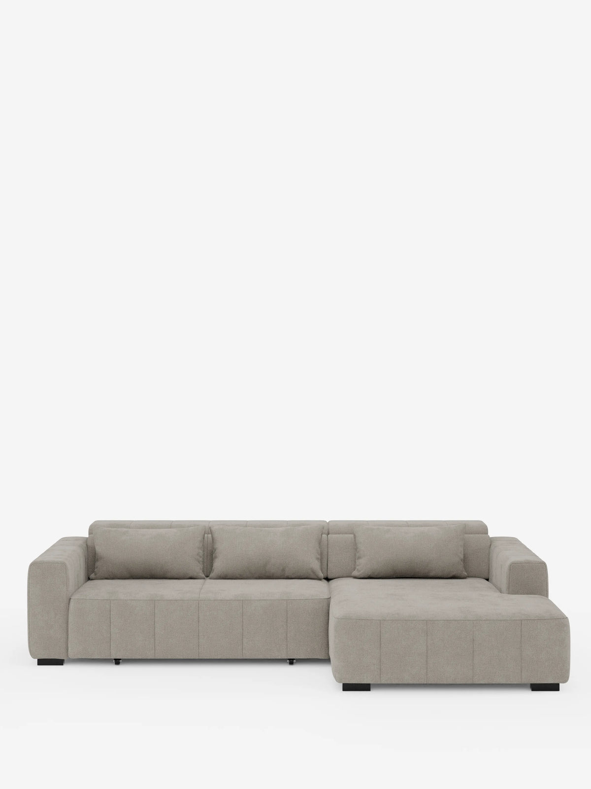 Doric Canapé d’angle avec méridienne et assises extensibles avec relax électrique - appuie-têtes inclinables en tissu anti-taches T23