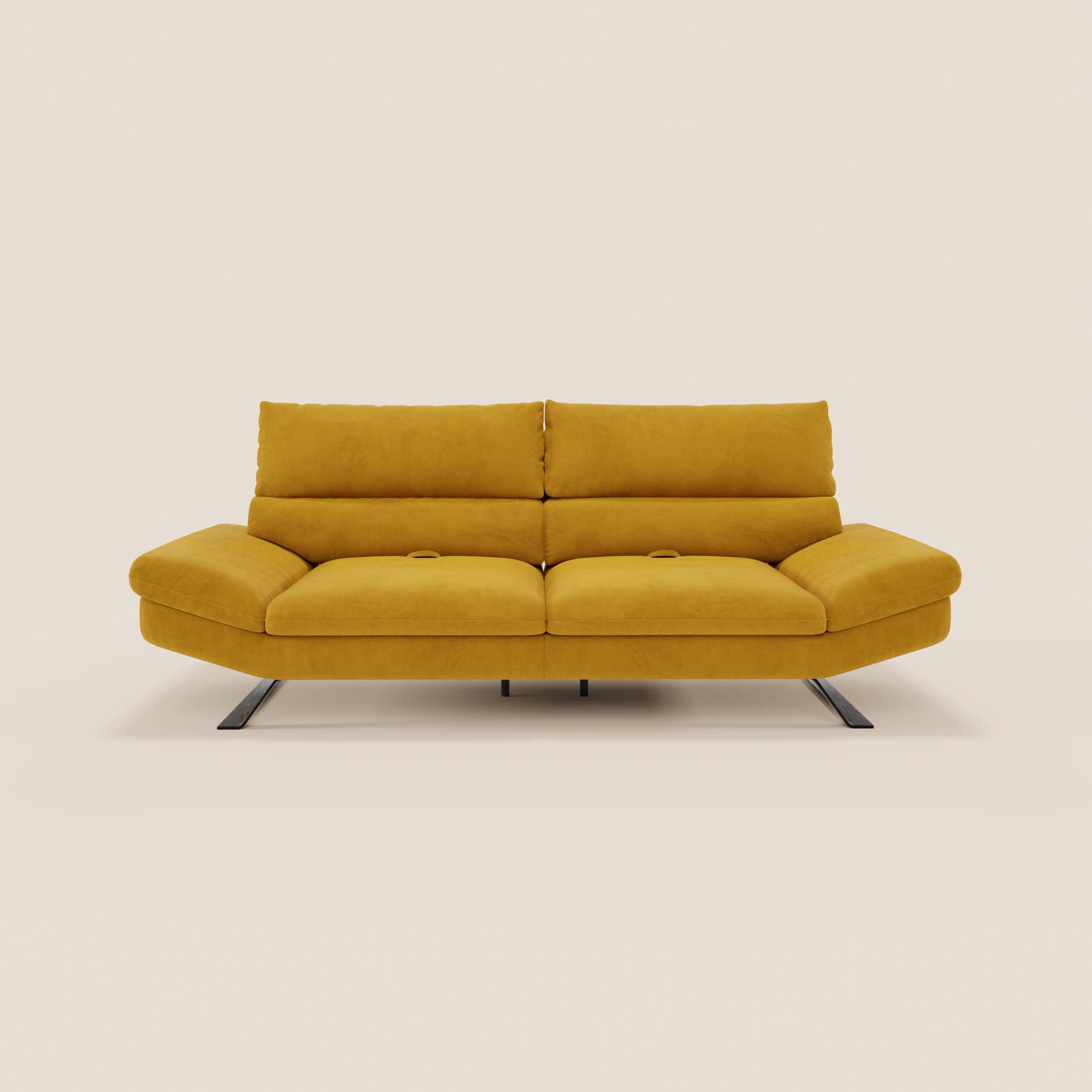 Eclipse Divano dal design moderno 2 e 3 posti con schienali traslanti - piedini alti in elegante microfibra smacchiabile T11 - divani.store