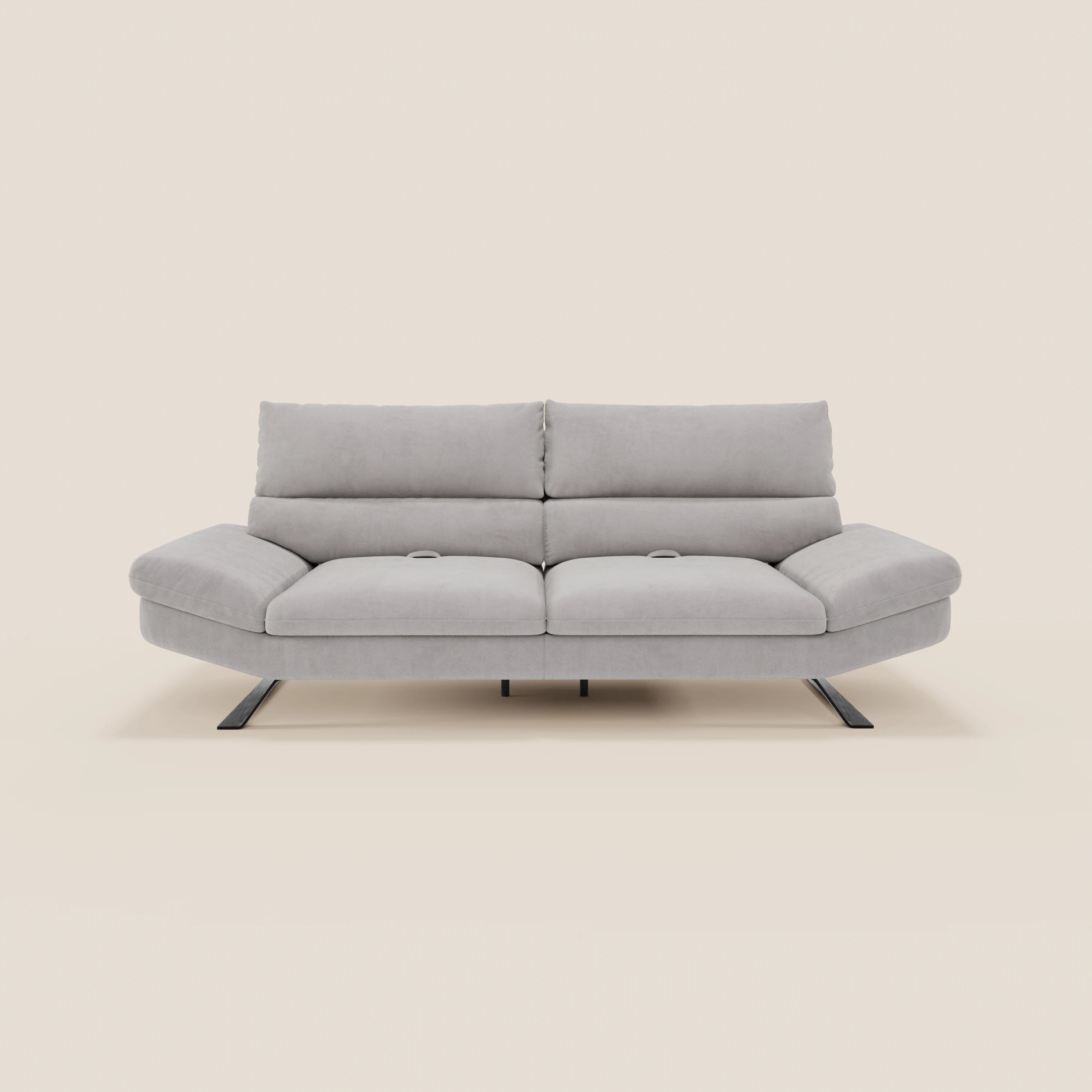 Eclipse Divano dal design moderno 2 e 3 posti con schienali traslanti - piedini alti in elegante microfibra smacchiabile T11 - divani.store