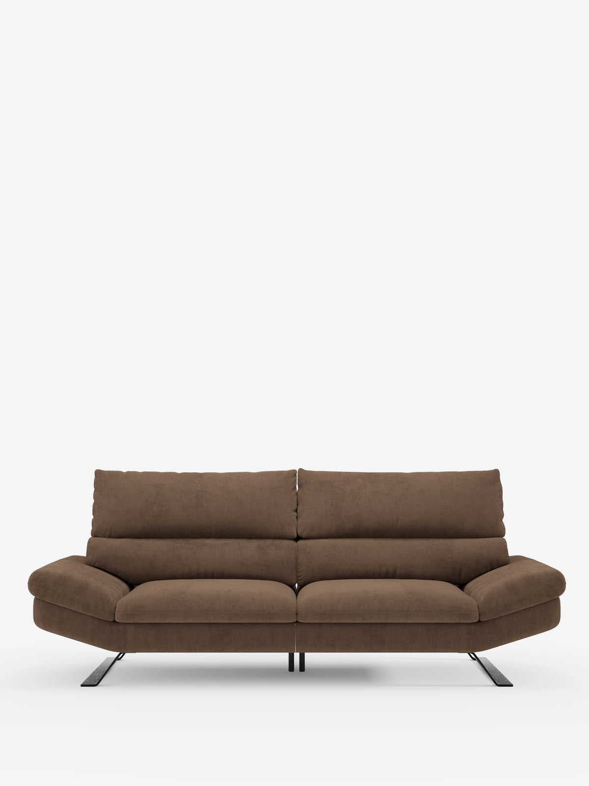 Il divano Eclipse dal design moderno a 2 e 3 posti di Divani.Store sfoggia un’eleganza contemporanea grazie allo schienale e alla seduta imbottiti e avvolgenti, rivestiti in morbida microfibra smacchiabile T11, facile da pulire. Dotato di schienali traslanti per un sostegno personalizzabile, ampi braccioli e alte gambe in metallo nero inclinate verso l’esterno, questo divano contemporaneo risalta su uno sfondo bianco, mettendo in risalto le sue linee pulite e l’estetica moderna.