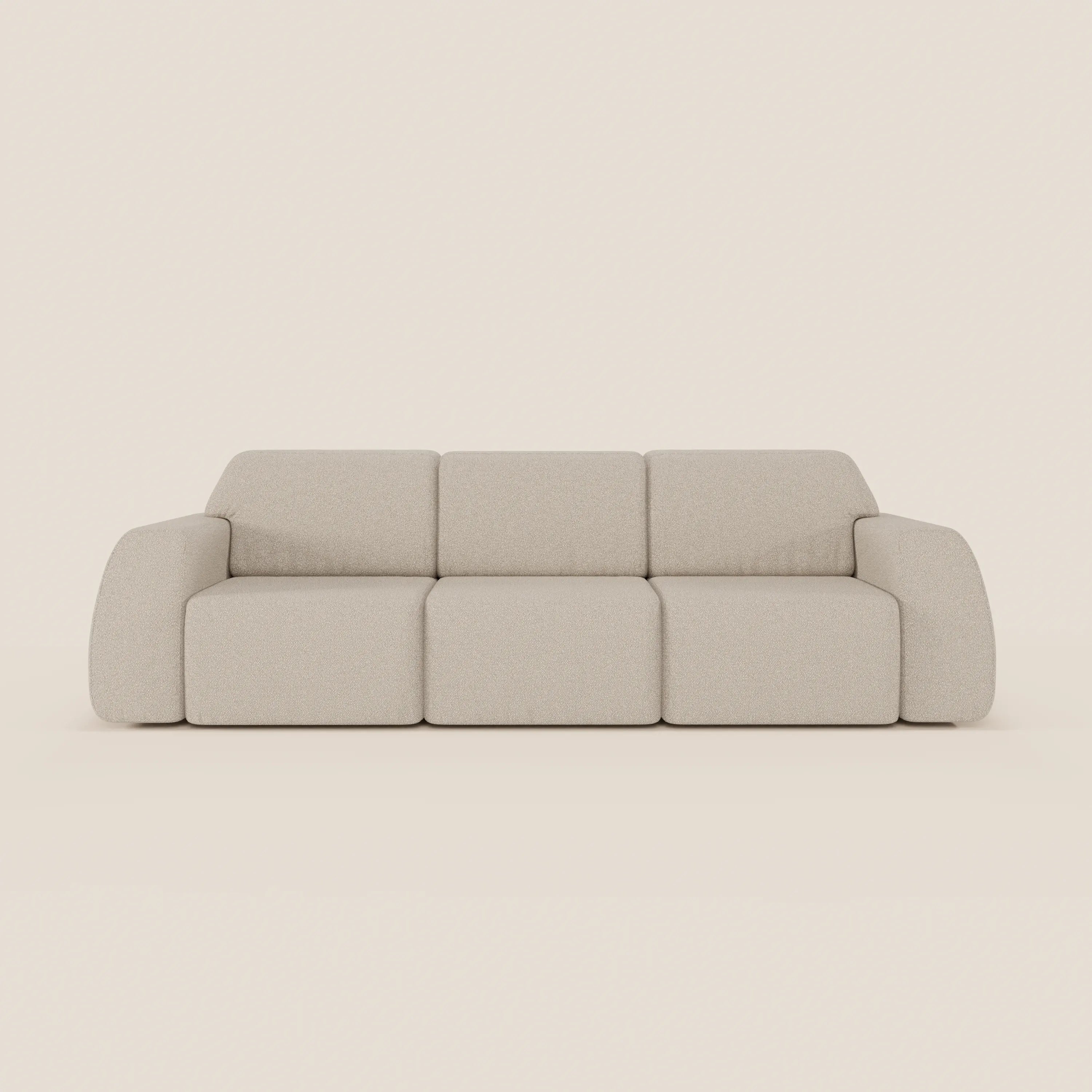 Orbit divano con 3 sedute scorrevoli e allungabili in tessuto effetto cotone smacchiabile T33 - divani.store