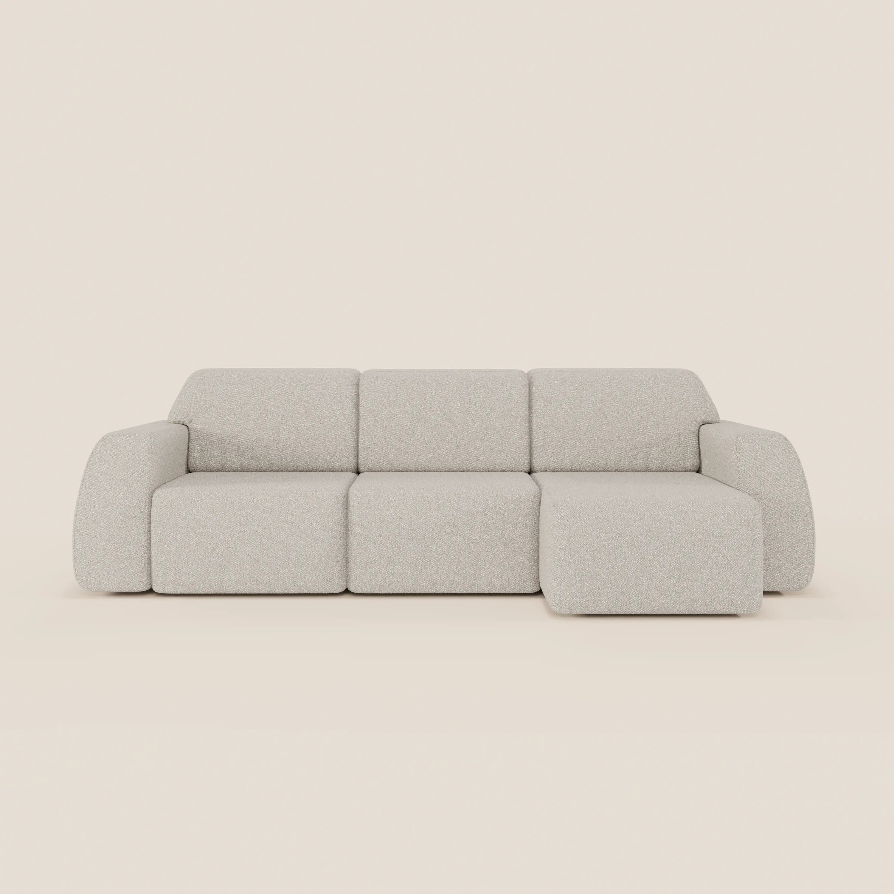 Orbit Divano angolare con penisola reversibile e tutte le sedute allungabili in tessuto smacchiabile effetto cotone T33 - divani.store
