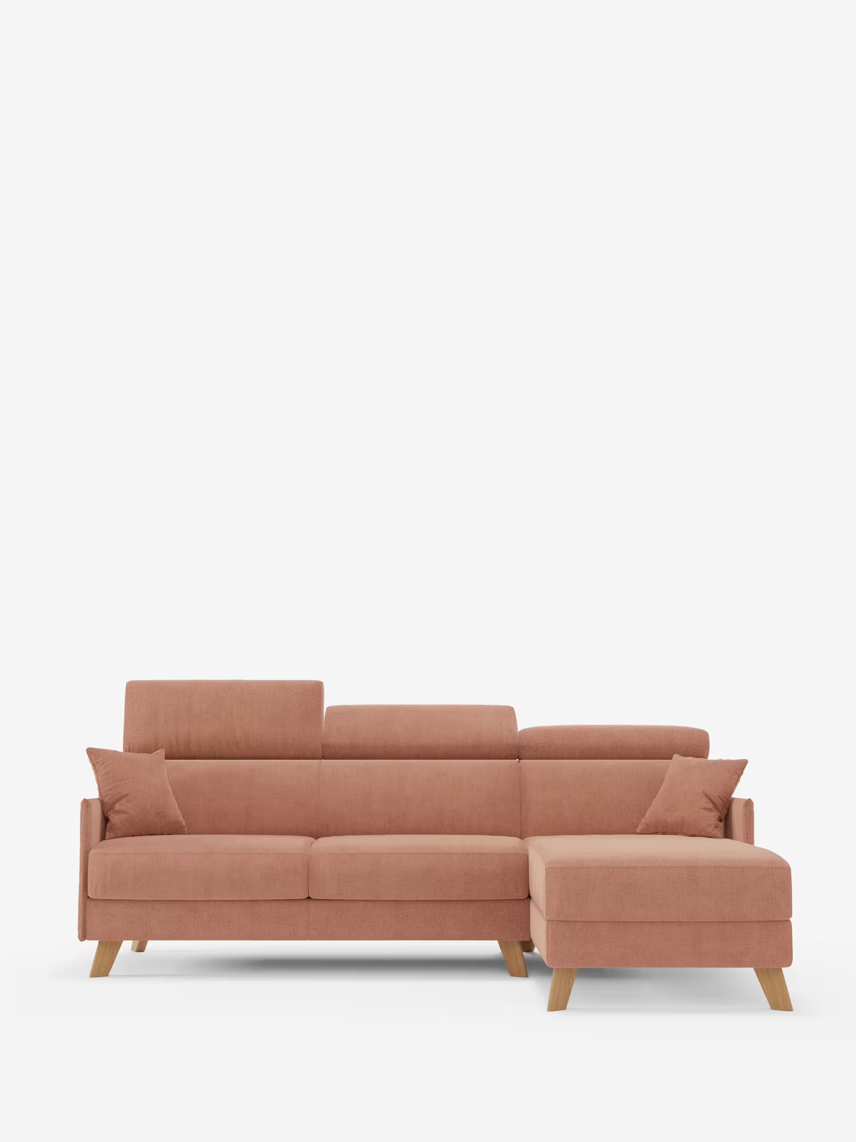 Sole Canapé d'angle convertible avec chaise longue avec coffre et têtières inclinables - tissu détachable T23