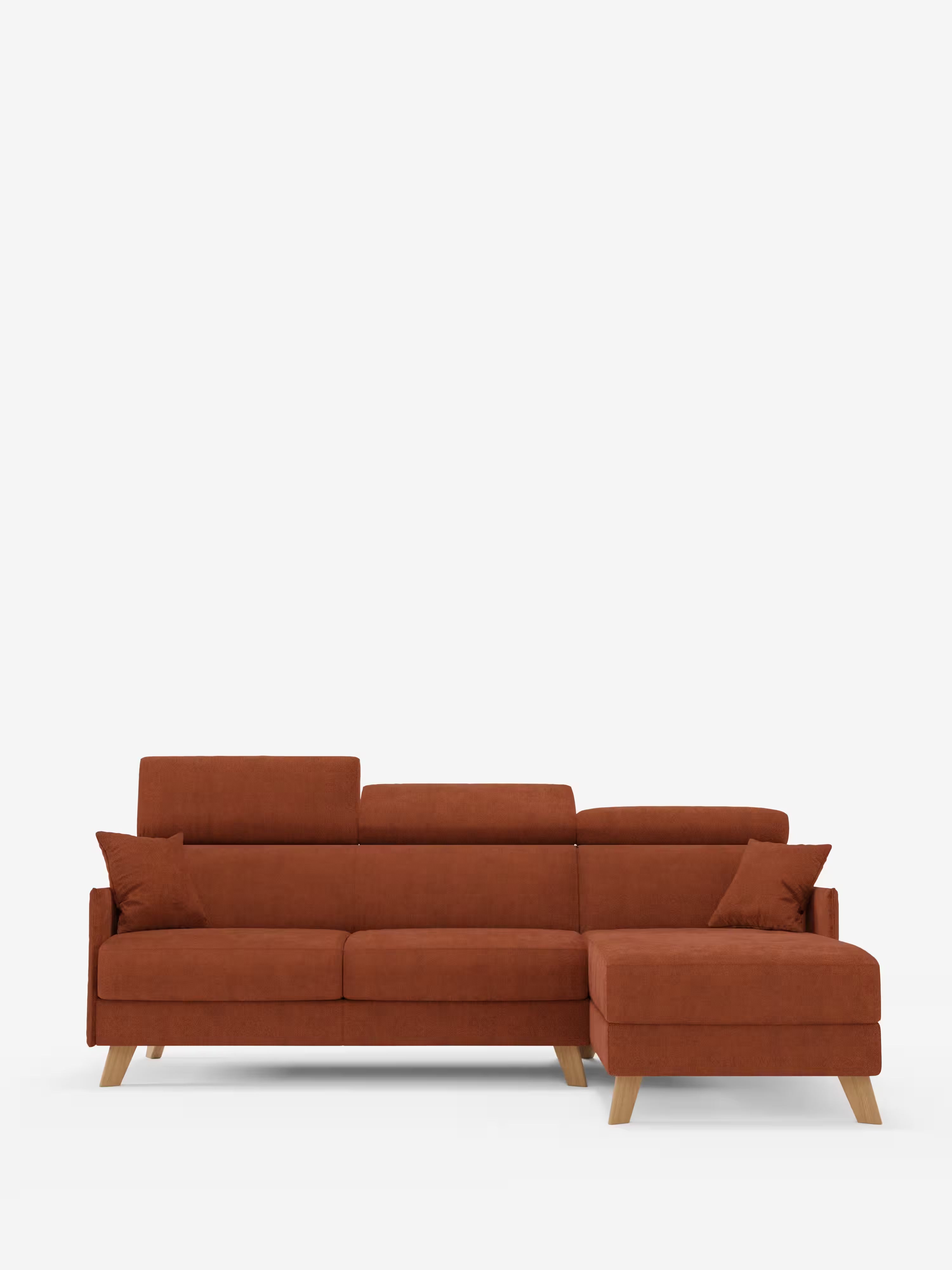 Sole Canapé d'angle convertible avec chaise longue avec coffre et têtières inclinables - tissu détachable T23