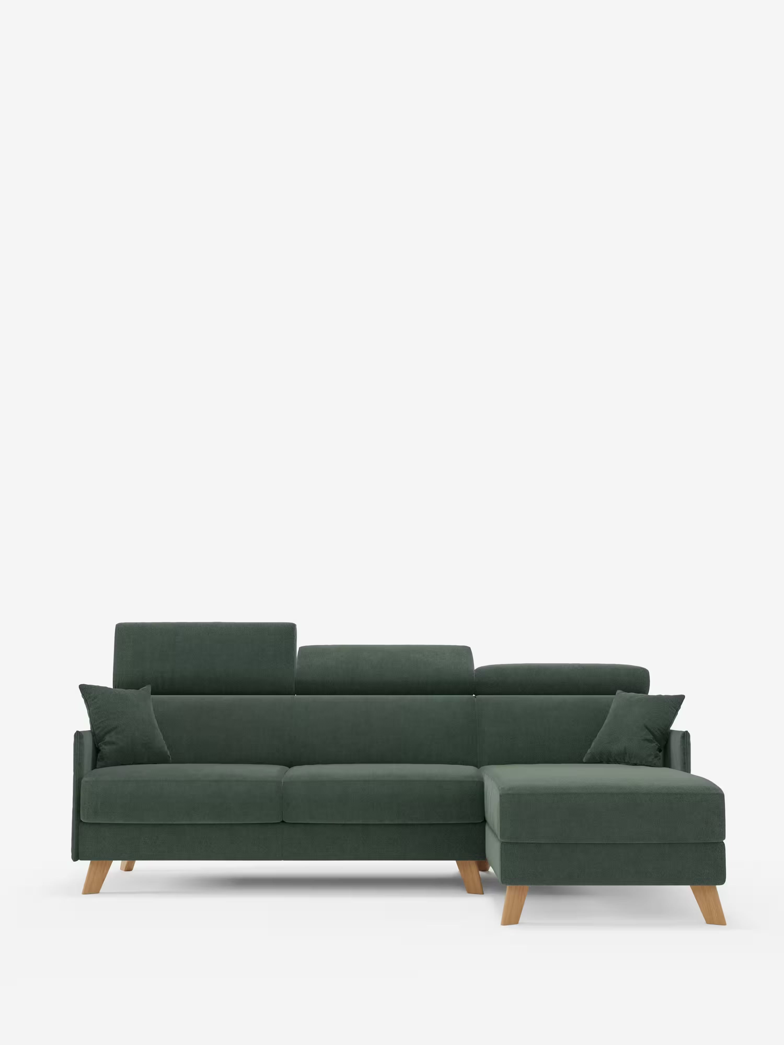 Sole Canapé d'angle convertible avec chaise longue avec coffre et têtières inclinables - tissu détachable T23