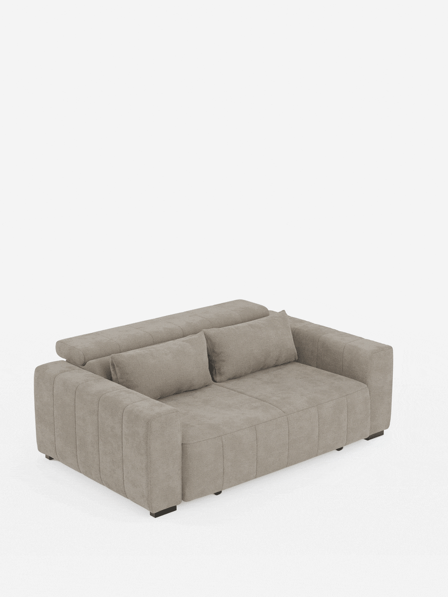 Doric canapé 3 places avec assises extensibles via relax électrique - appuie-tête inclinable en tissu anti-taches T23