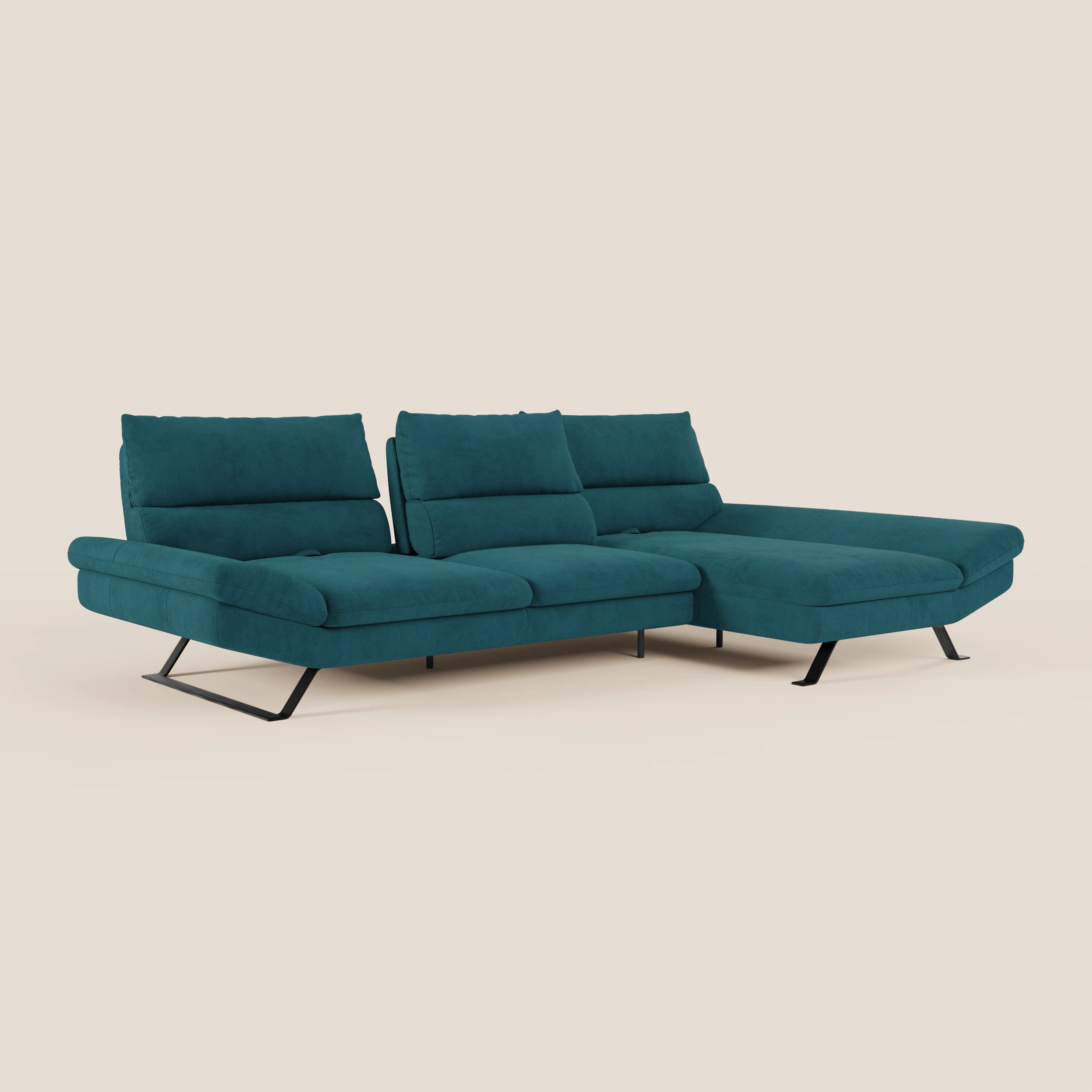 Eclipse Divano angolare con penisola e schienali traslanti in microfibra tecnica smacchiabile T11 - divani.store