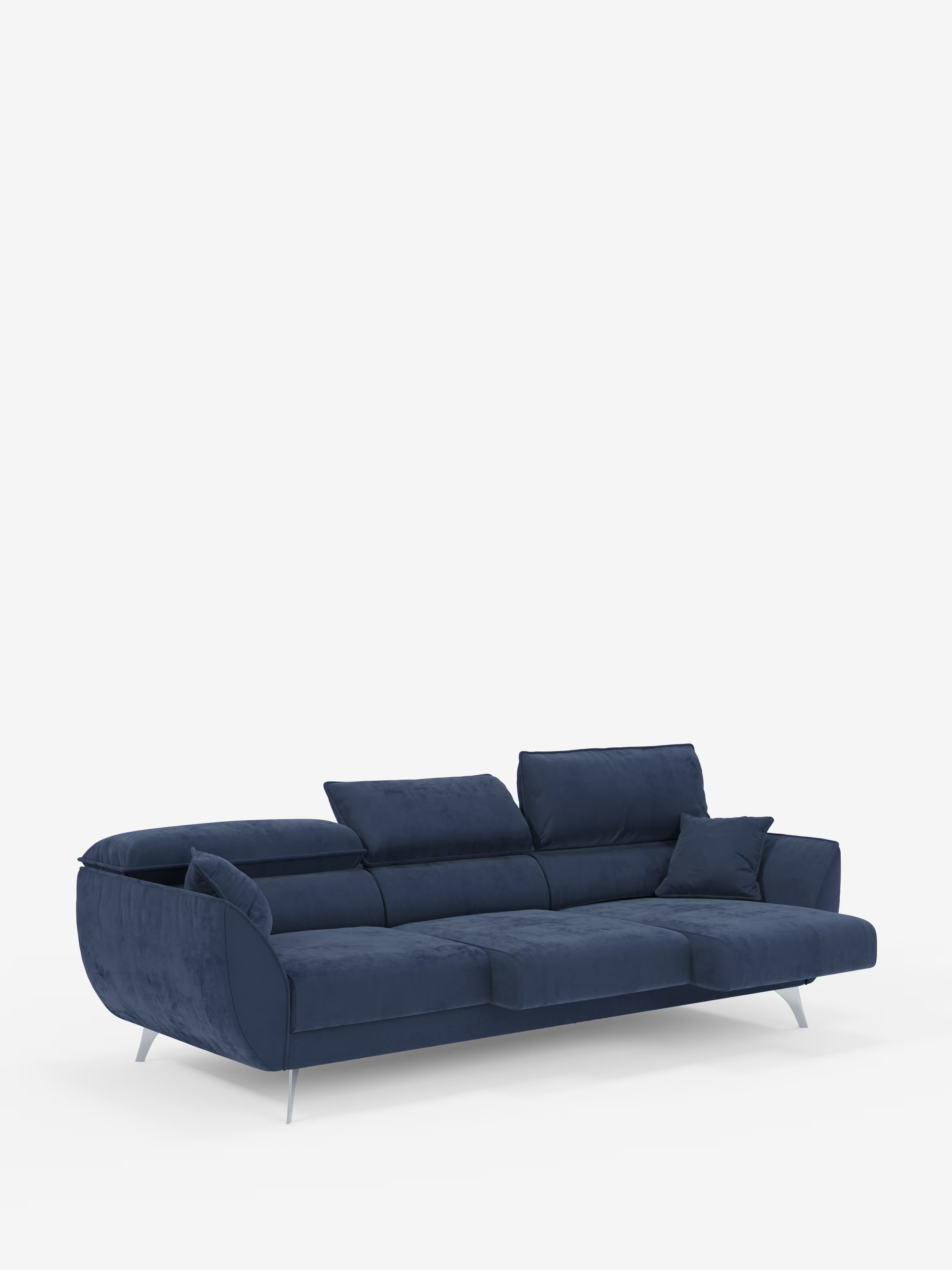 Michelangelo 4 places - Canapé avec 3 assises coulissantes et têtières réglables en tissu détachable T30