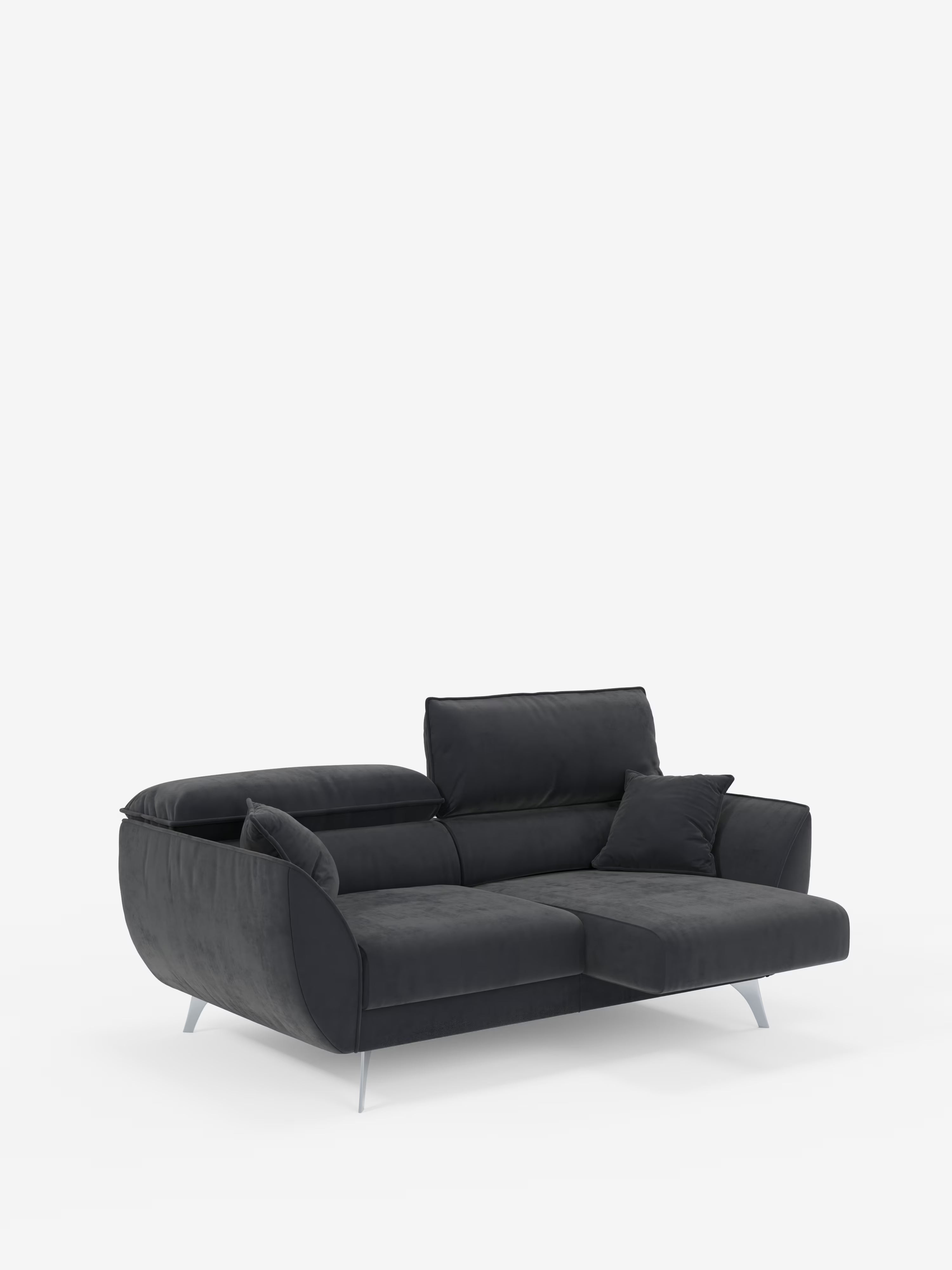 Michelangelo Canapé 2 et 3 places avec assises coulissantes et têtières réglables en tissu détachable T30