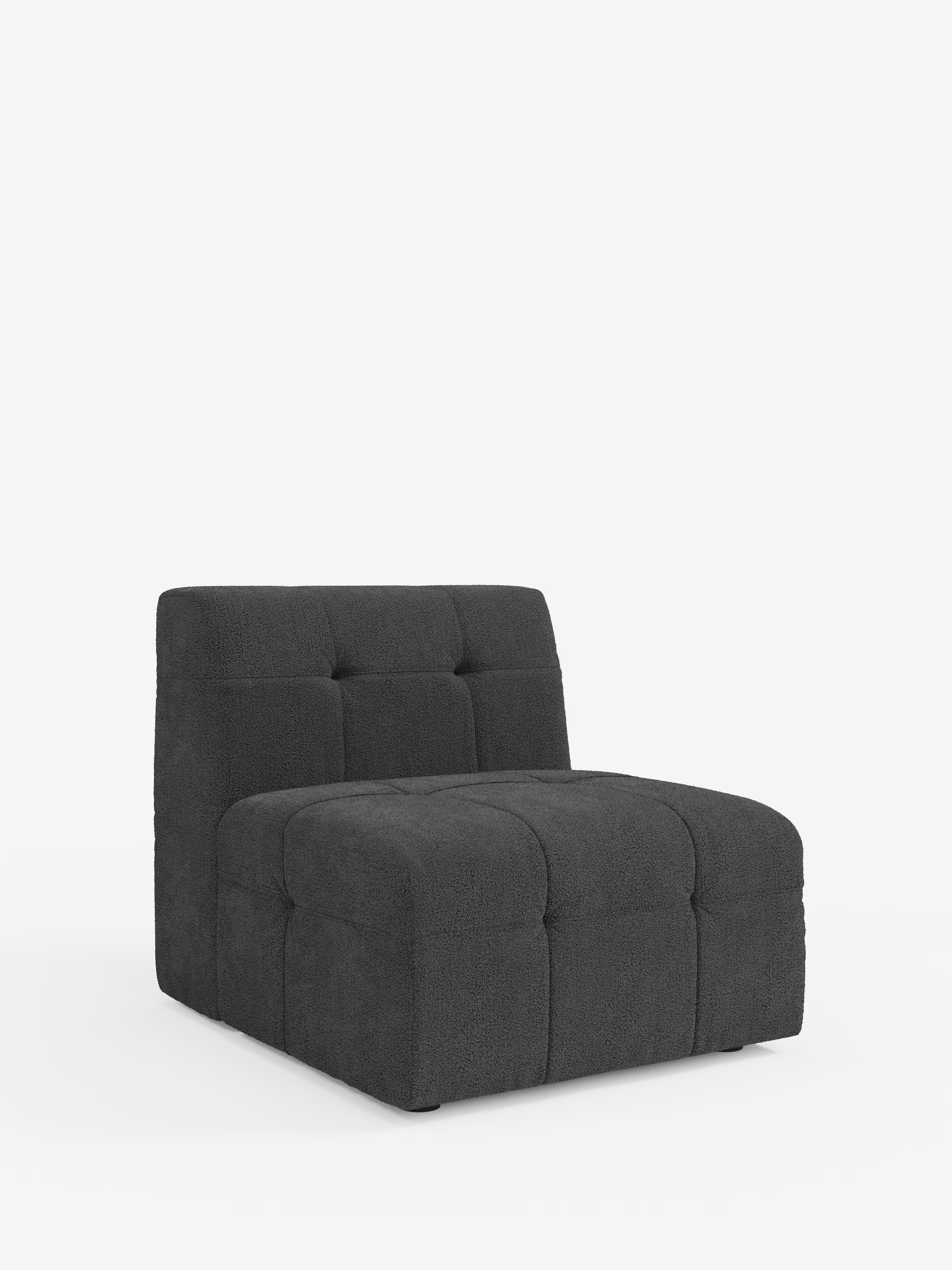 Mosaic module fauteuil 77 cm en bouclé - finition capitonnée et design en tissu détachable T21