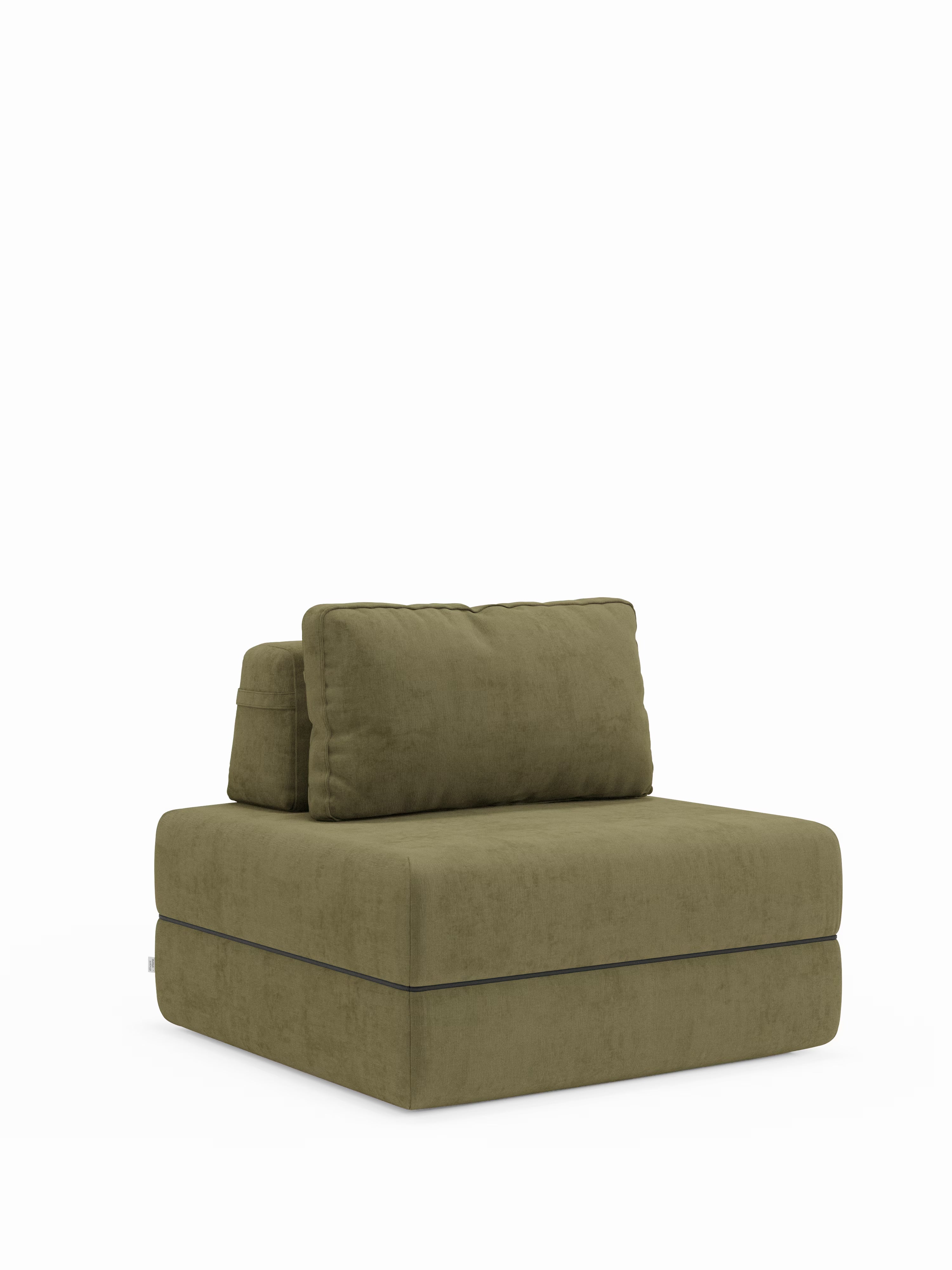 Rift fauteuil-lit avec matelas haut de 24 cm et mousse à mémoire de forme - dossier mobile et tissu antitache T31