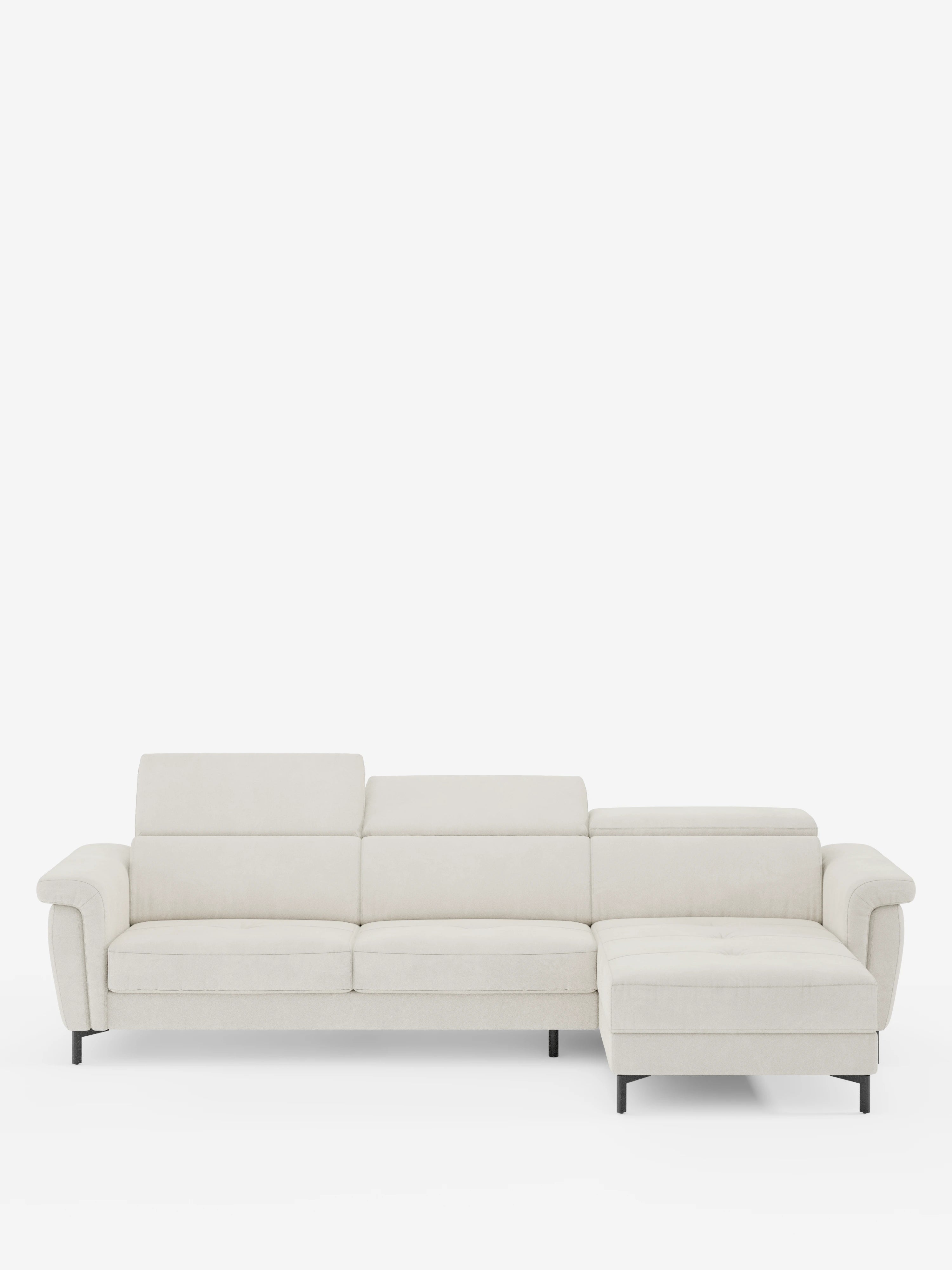 Capri canapé convertible avec méridienne coffre et têtières réglables - Tissu Effet Velours Détachable T30