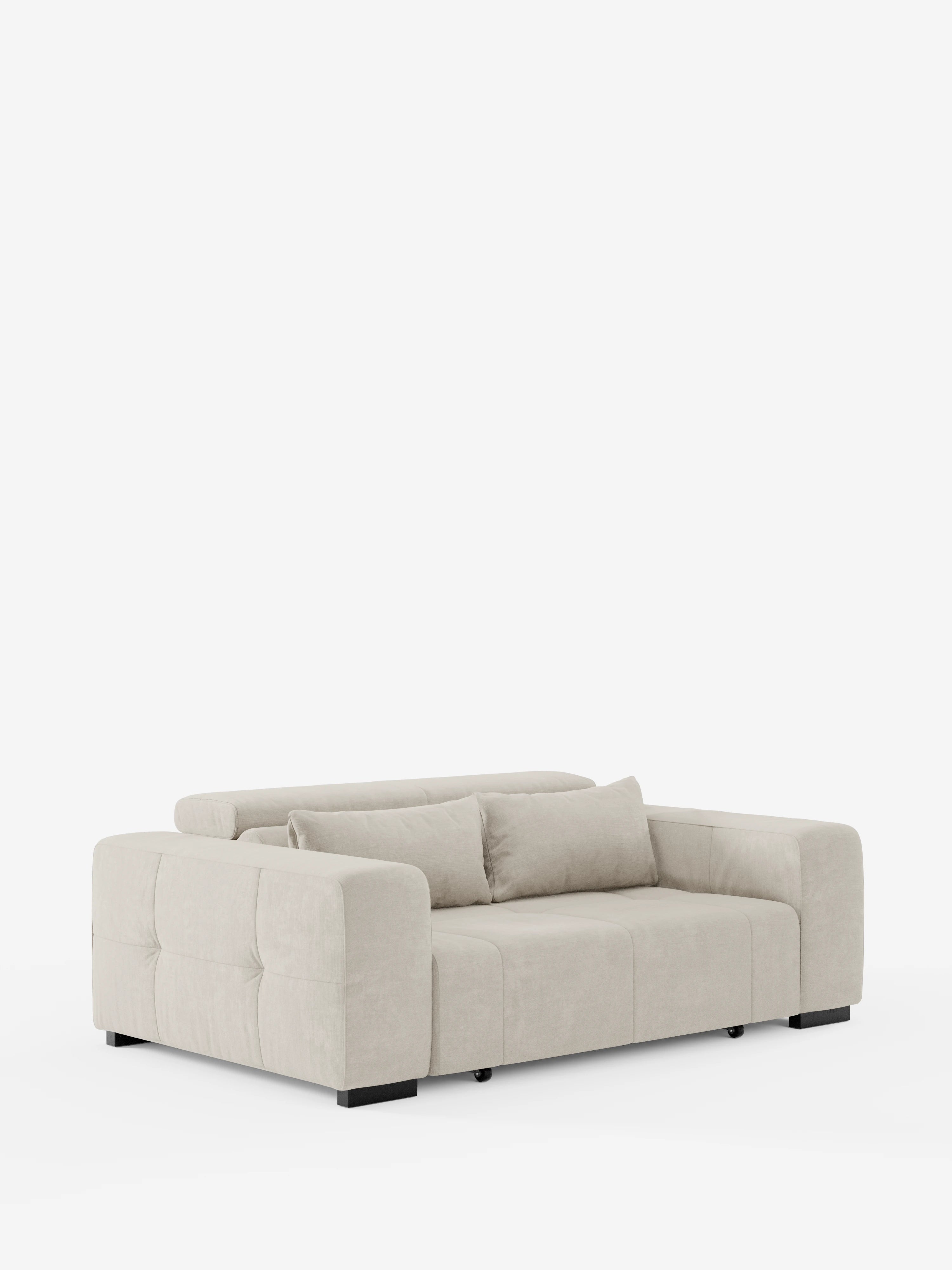 Monarch Canapé avec relaxation électrique pour allongement des assises et appuie-tête inclinable en tissu doux anti-taches T31