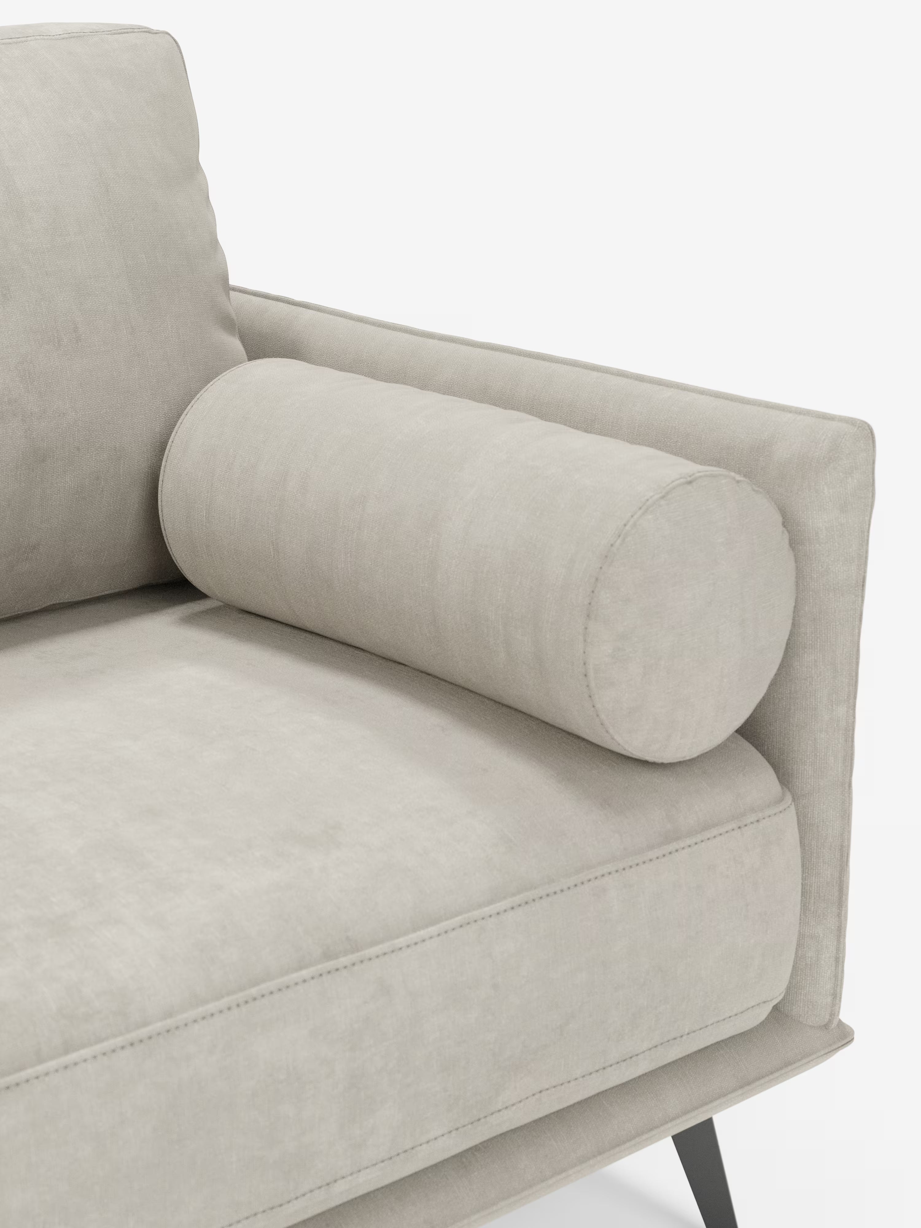 Basalto Canapé linéaire 2 3 et 4 places avec assise unique et base en métal en tissu anti-taches T31