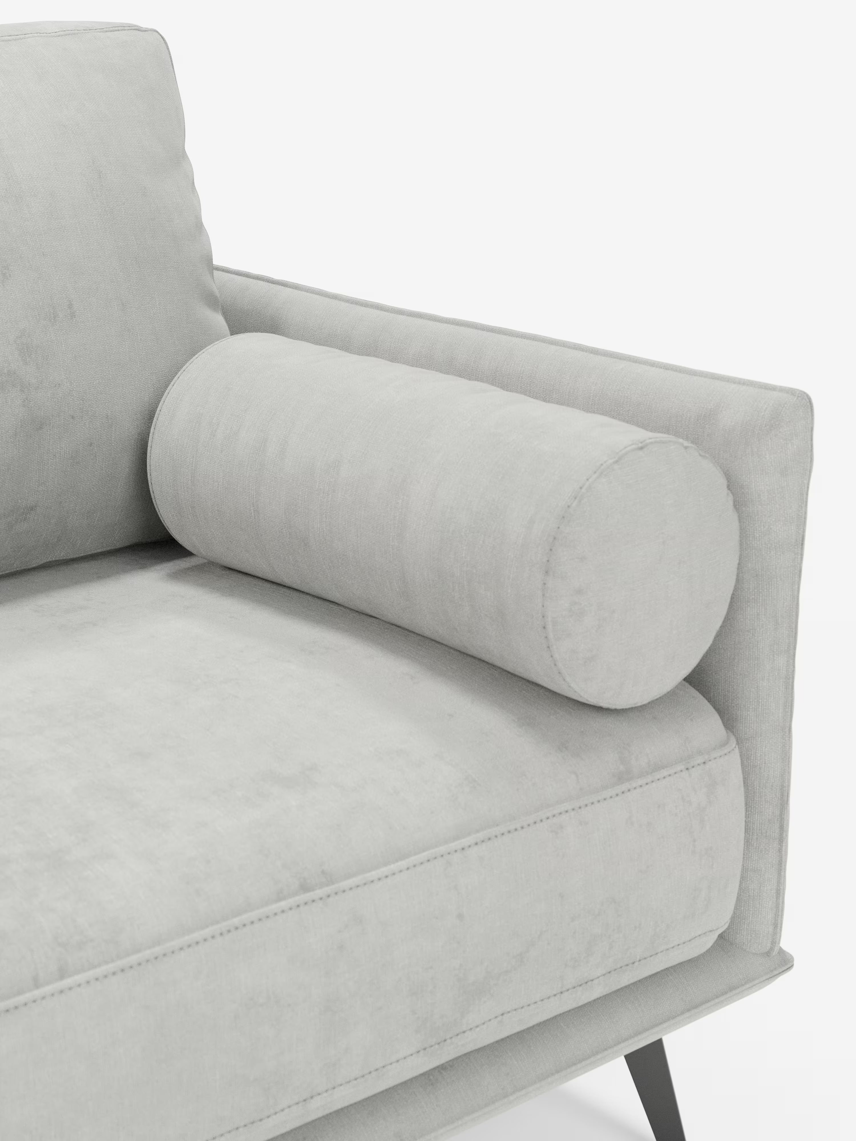 Basalto Canapé linéaire 2 3 et 4 places avec assise unique et base en métal en tissu anti-taches T31