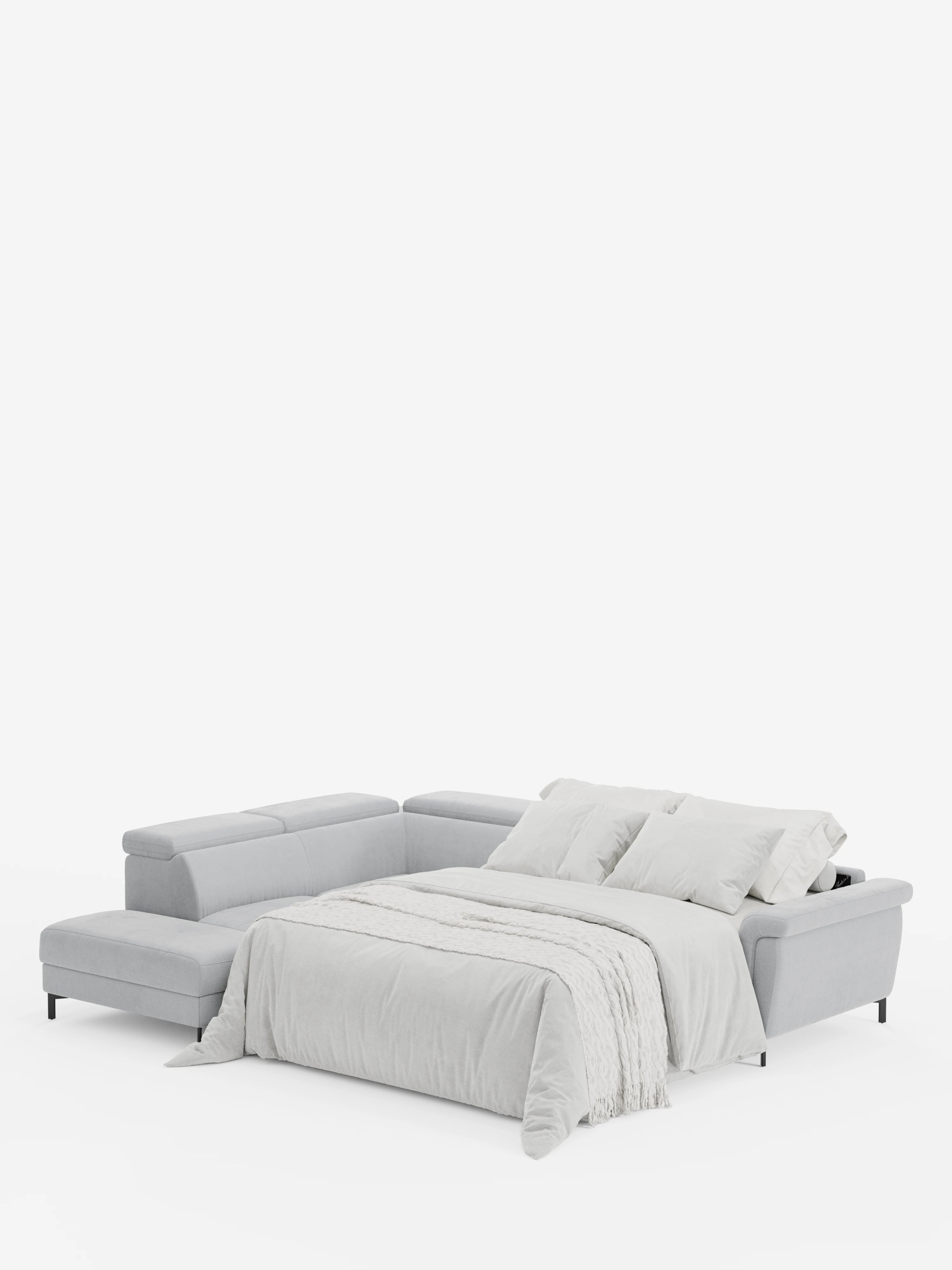 Capri canapé d'angle convertible avec Têtières Réglables et Matelas haute performance en Tissu Effet Velours Détachable T30