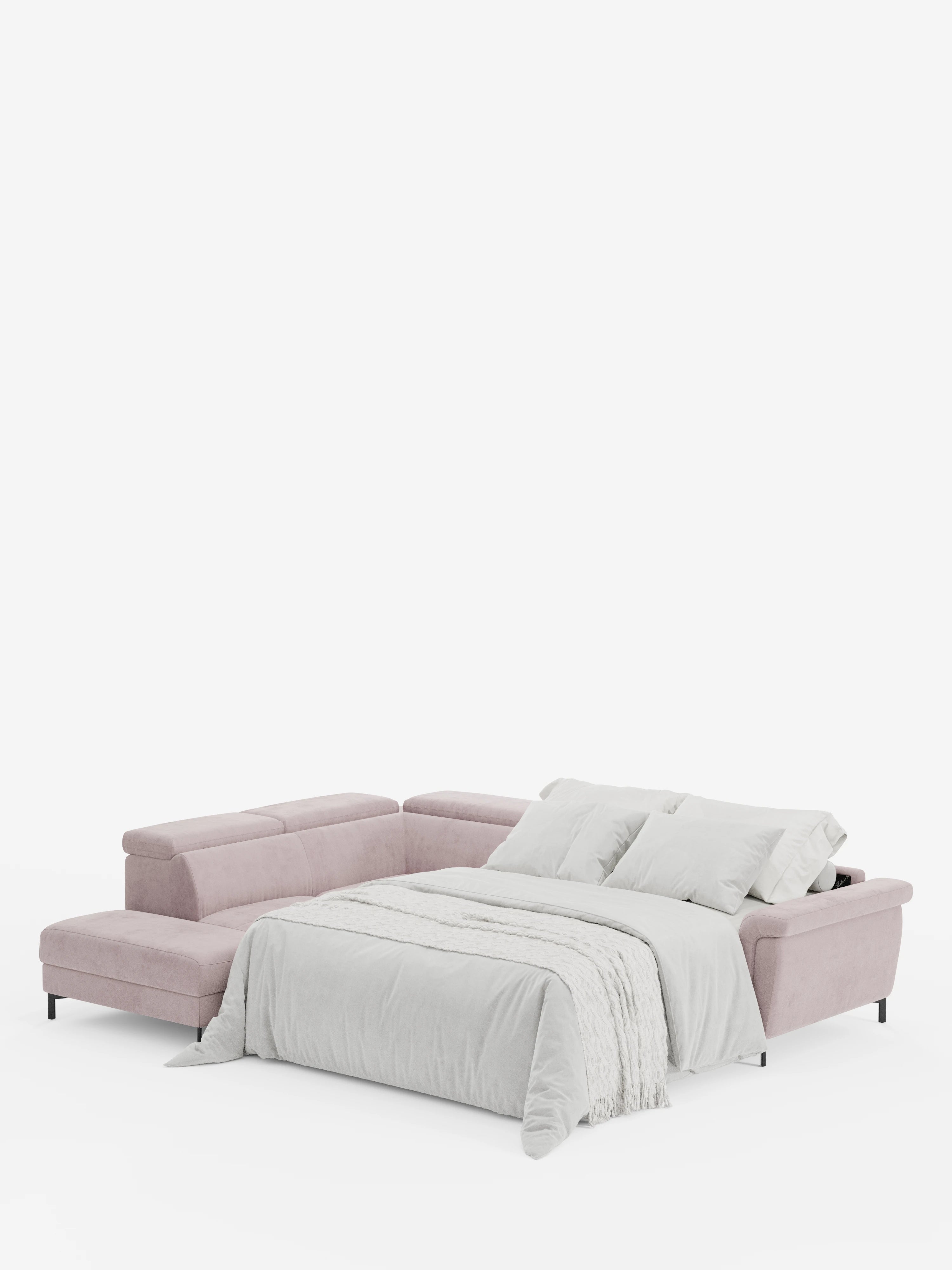 Capri canapé d'angle convertible avec Têtières Réglables et Matelas haute performance en Tissu Effet Velours Détachable T30