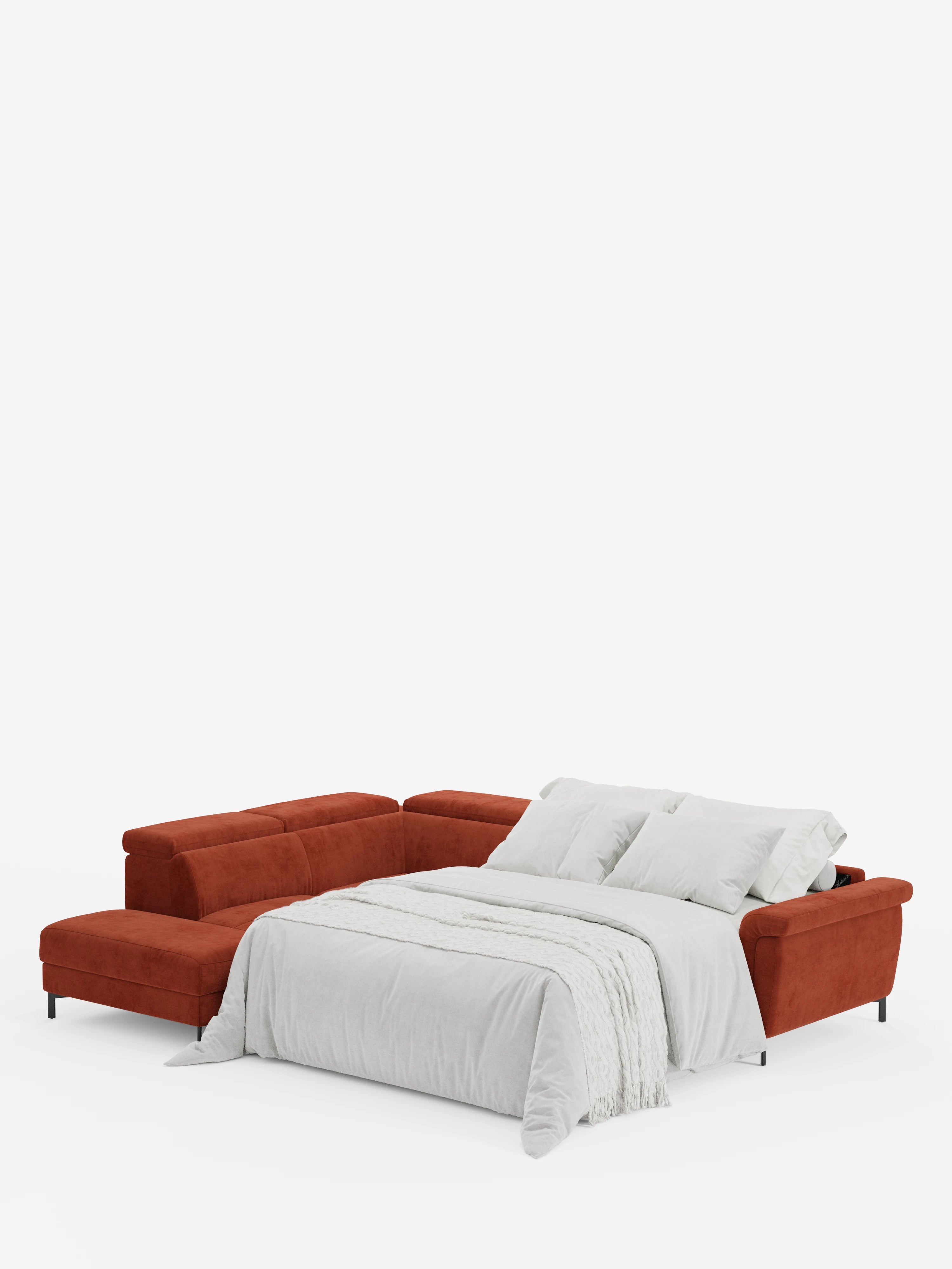 Capri canapé d'angle convertible avec Têtières Réglables et Matelas haute performance en Tissu Effet Velours Détachable T30