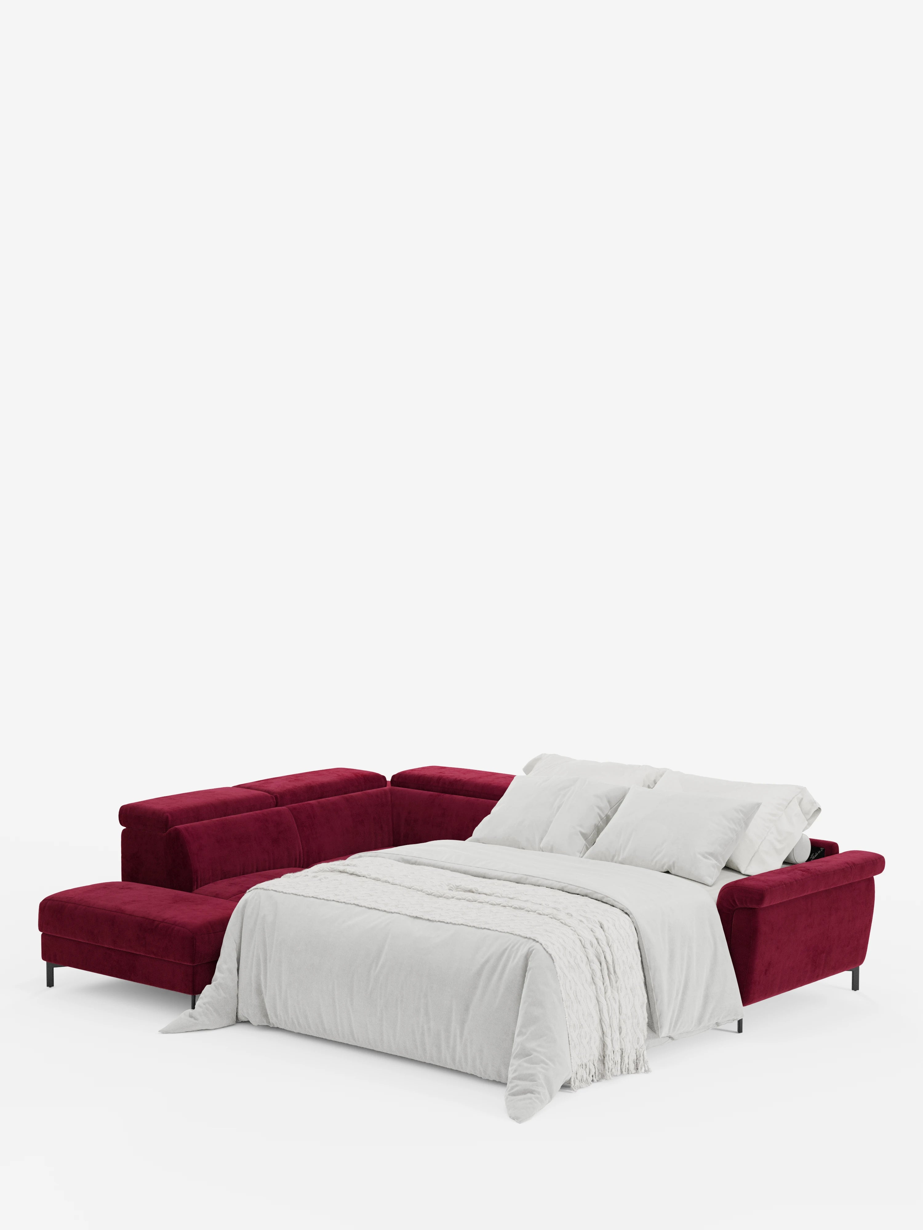 Capri canapé d'angle convertible avec Têtières Réglables et Matelas haute performance en Tissu Effet Velours Détachable T30