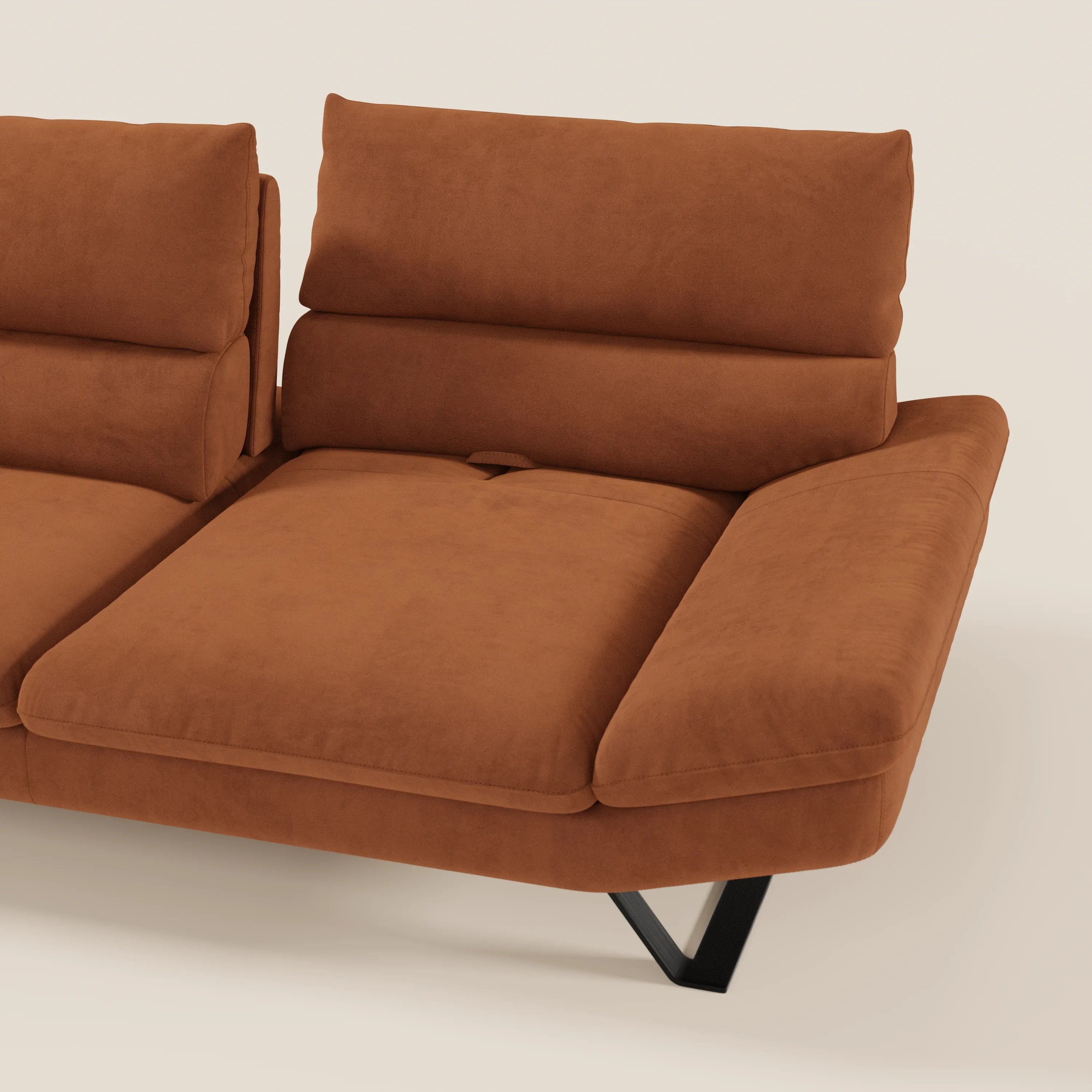Eclipse Divano dal design moderno 2 e 3 posti con schienali traslanti - piedini alti in elegante microfibra smacchiabile T11 - divani.store