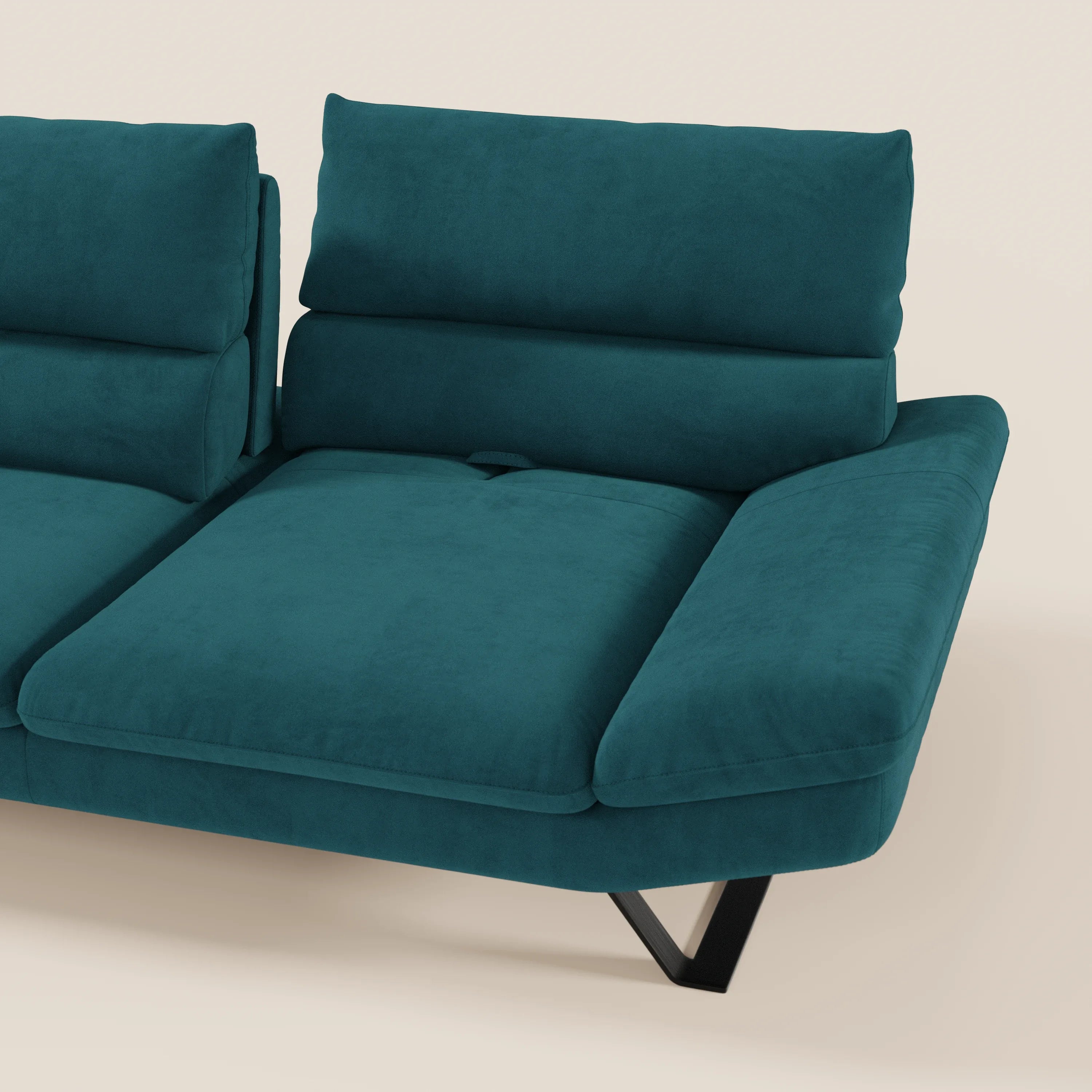 Eclipse Divano dal design moderno 2 e 3 posti con schienali traslanti - piedini alti in elegante microfibra smacchiabile T11 - divani.store