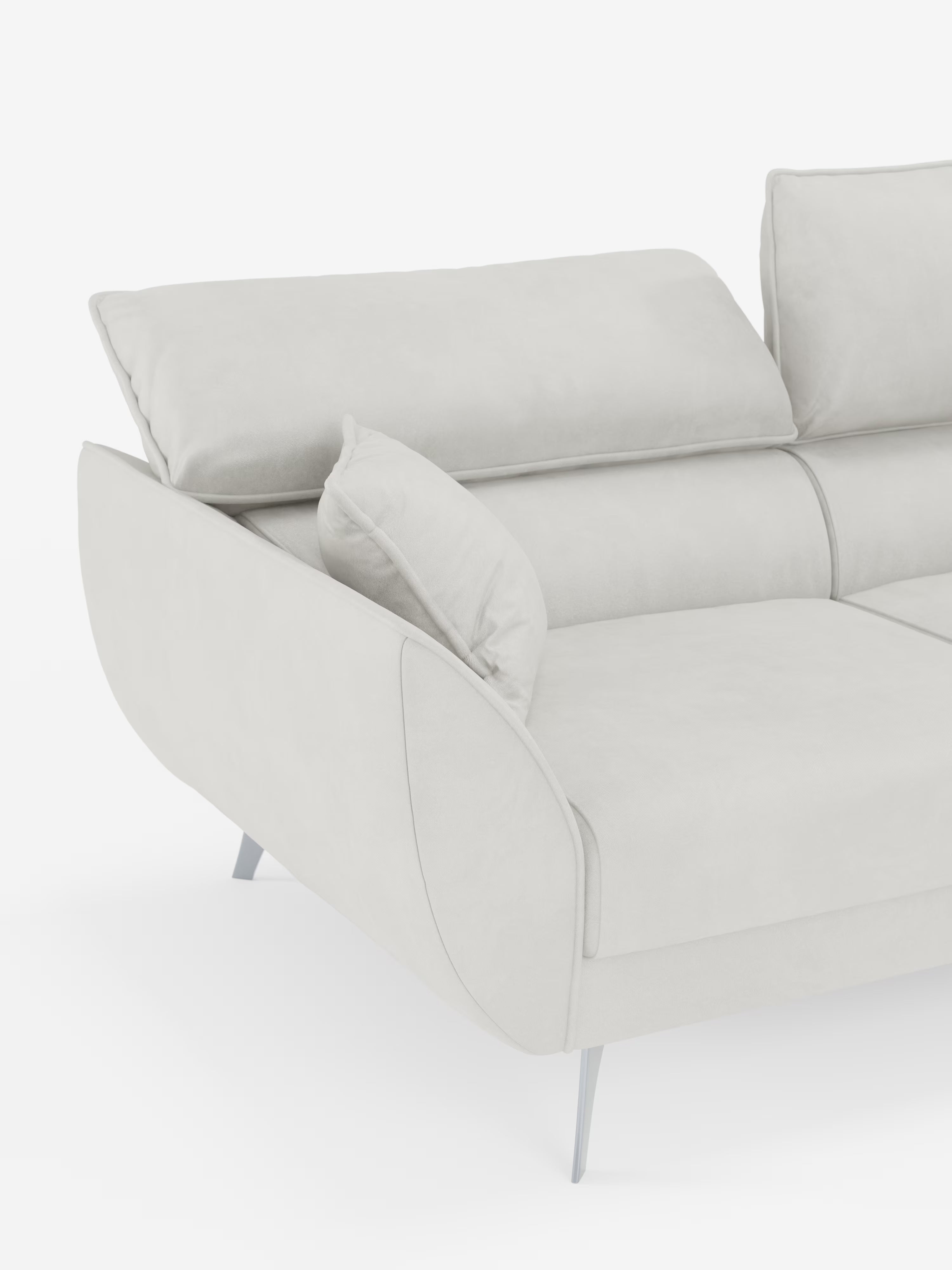 Michelangelo Canapé 2 et 3 places avec assises coulissantes et têtières réglables en tissu détachable T30