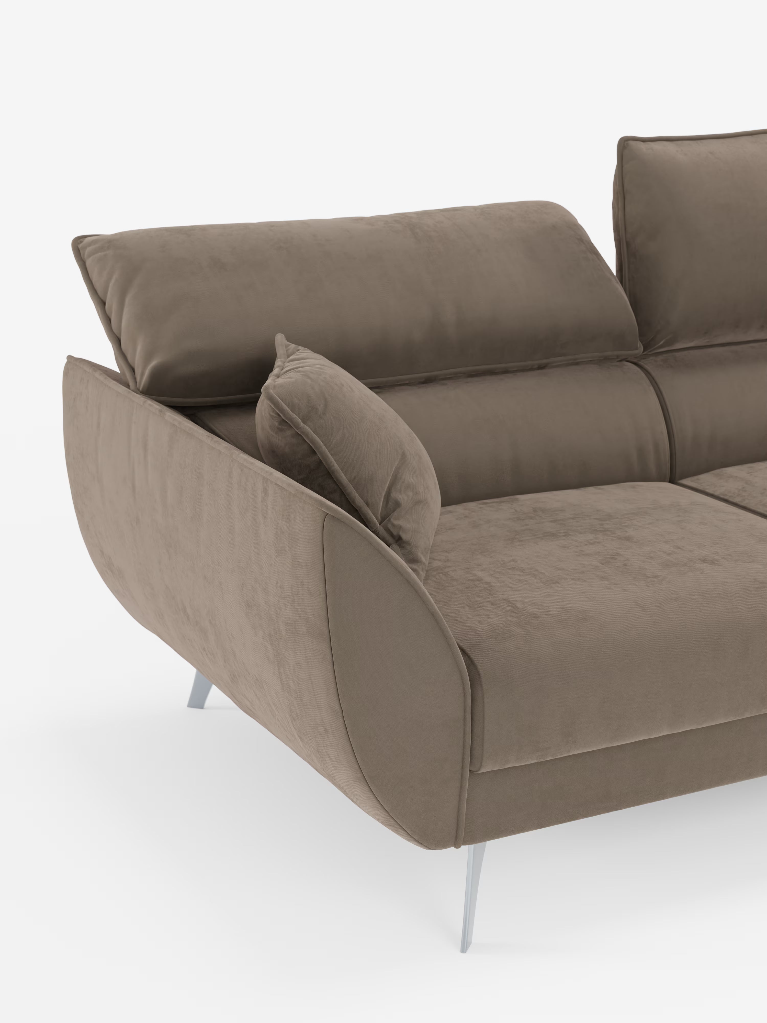 Michelangelo Canapé 2 et 3 places avec assises coulissantes et têtières réglables en tissu détachable T30