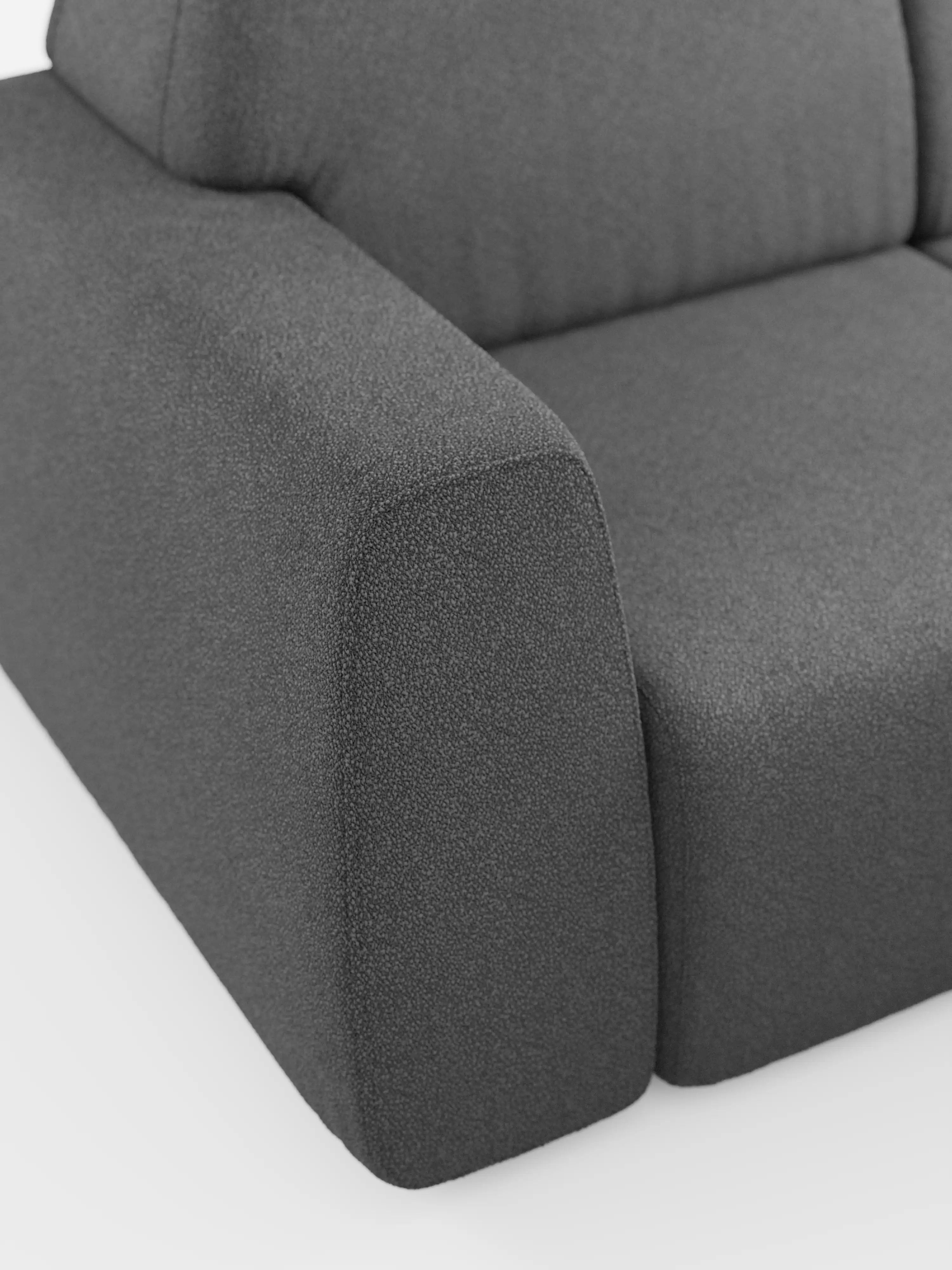 Orbit canapé d’angle avec méridienne réversible et toutes les assises allongeables en tissu anti-taches effet coton T33