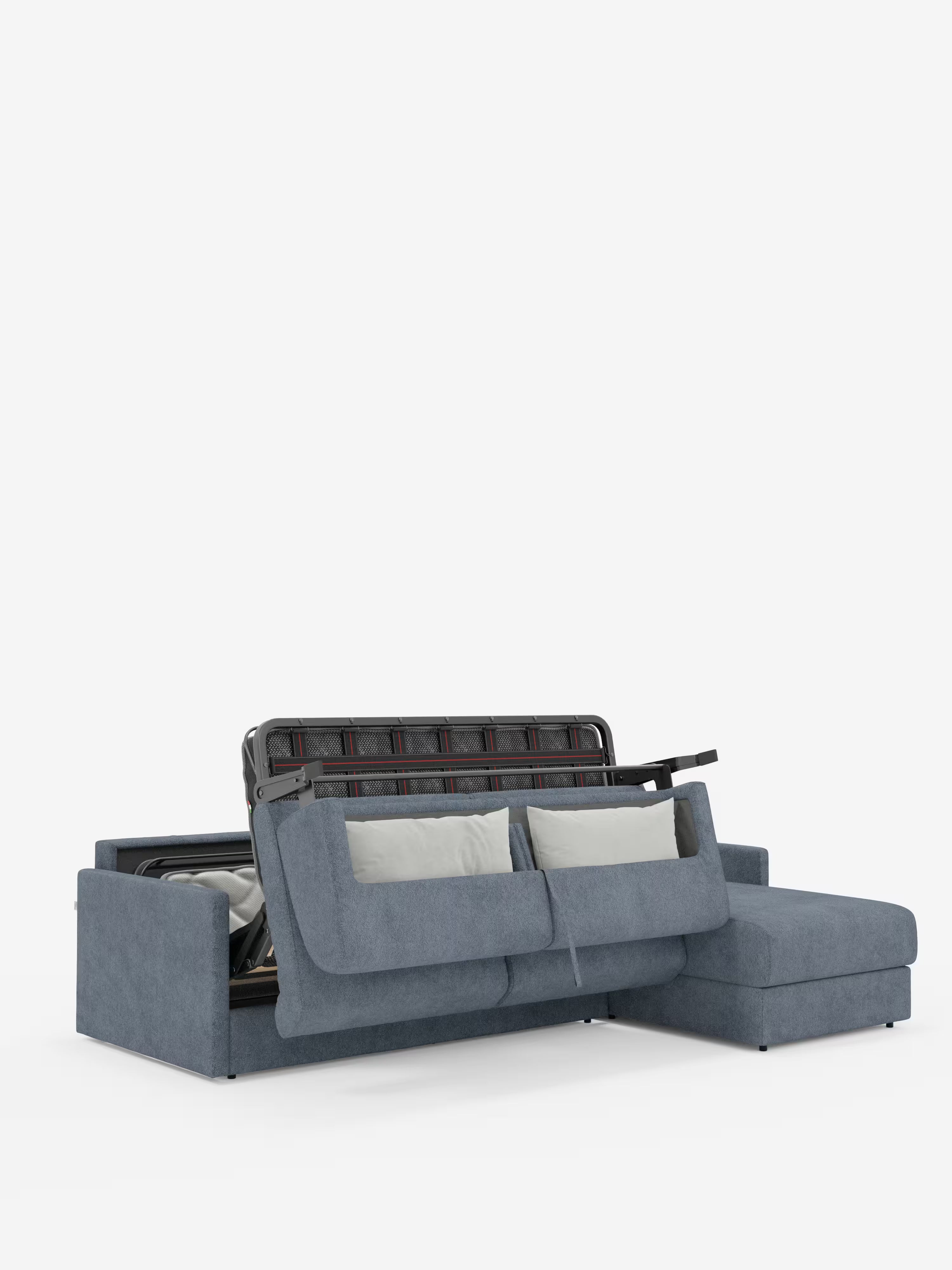 Tommy Divano Letto con penisola contenitore - design minimal e sfoderabile in tessuto smacchiabile simil cotone T33