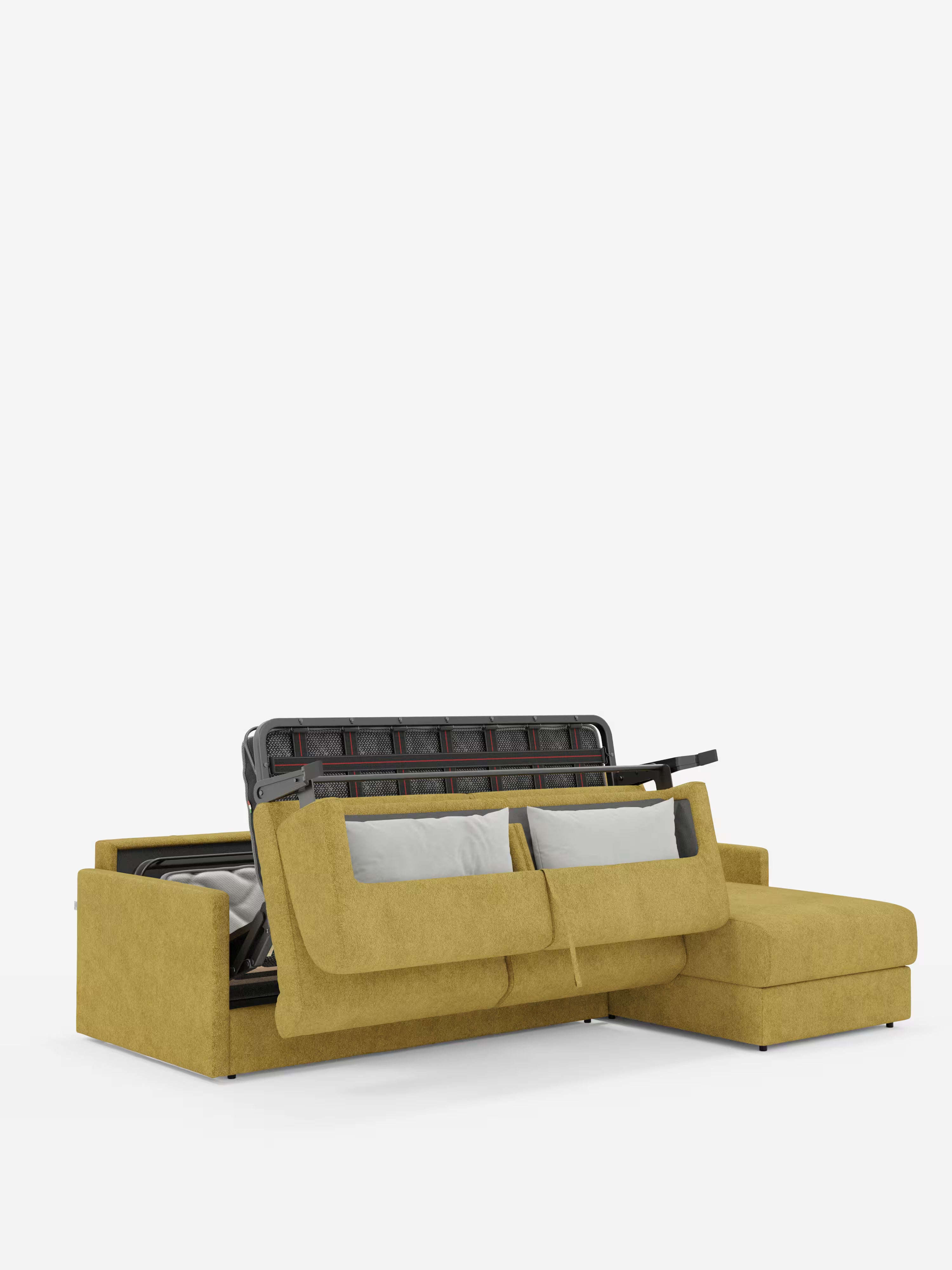 Tommy Divano Letto con penisola contenitore - design minimal e sfoderabile in tessuto smacchiabile simil cotone T33