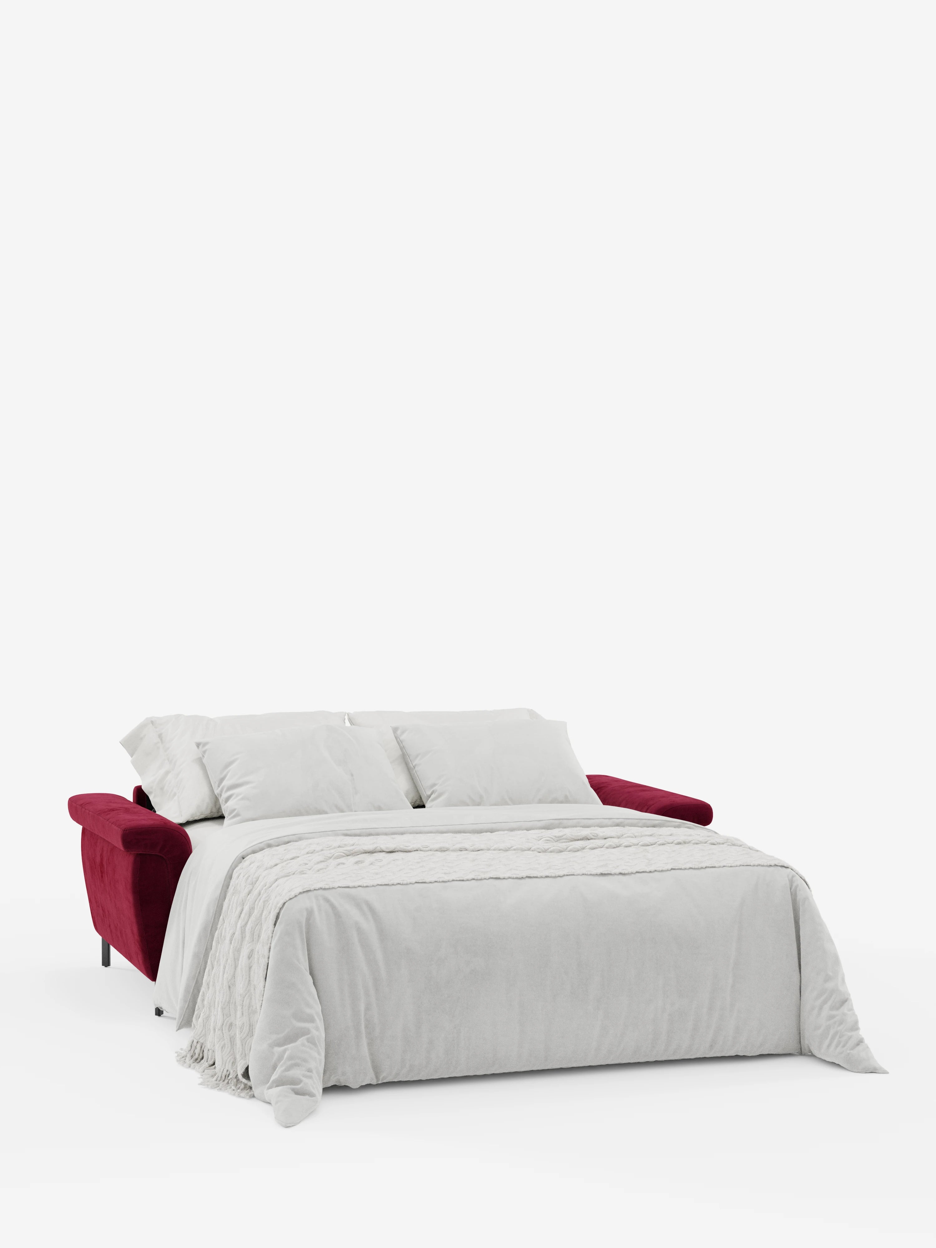 Capri canapé convertible design avec pieds hauts - têtières réglables en tissu raffiné effet velours détachable T30