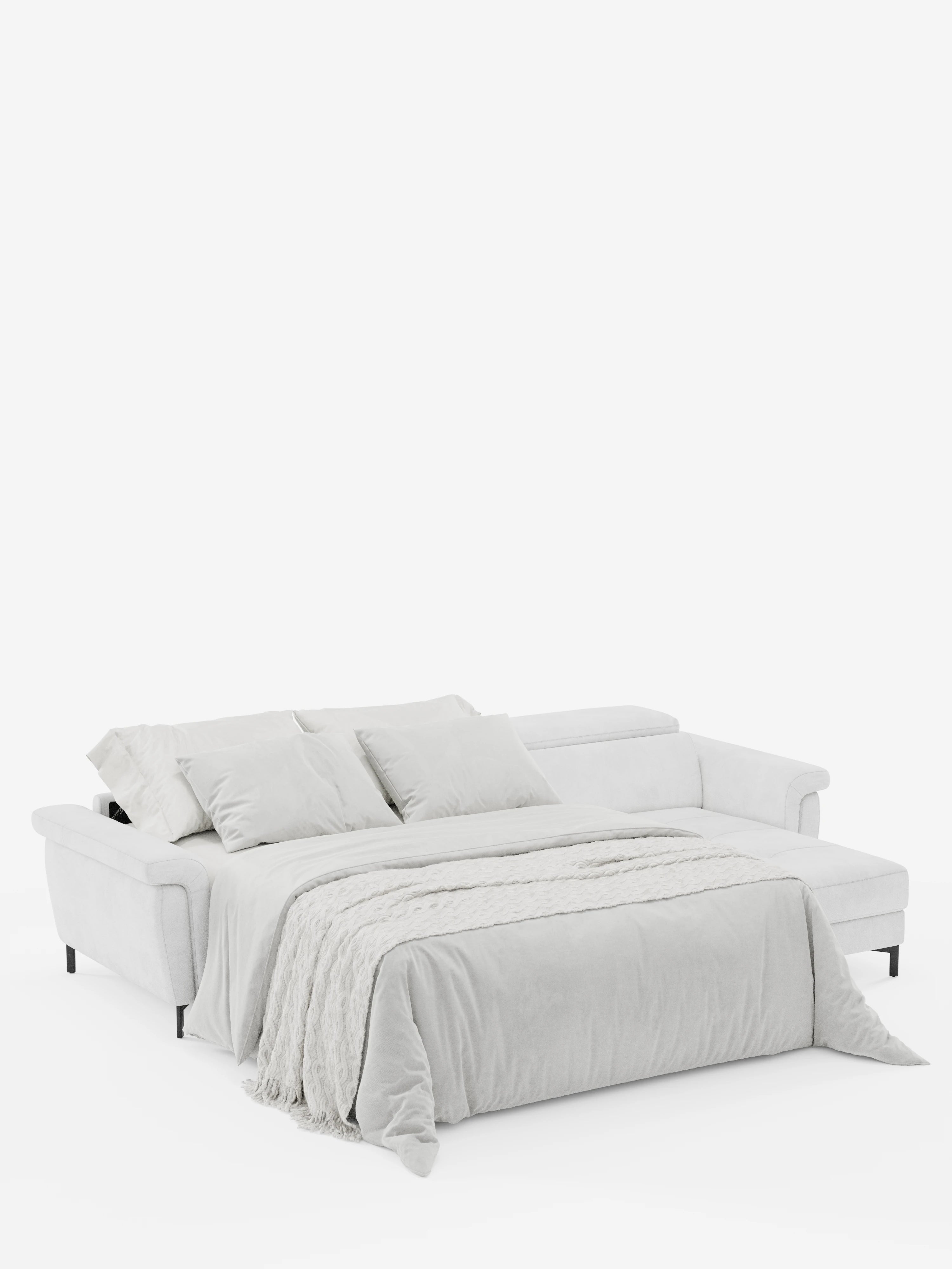 Capri canapé convertible avec méridienne coffre et têtières réglables - Tissu Effet Velours Détachable T30