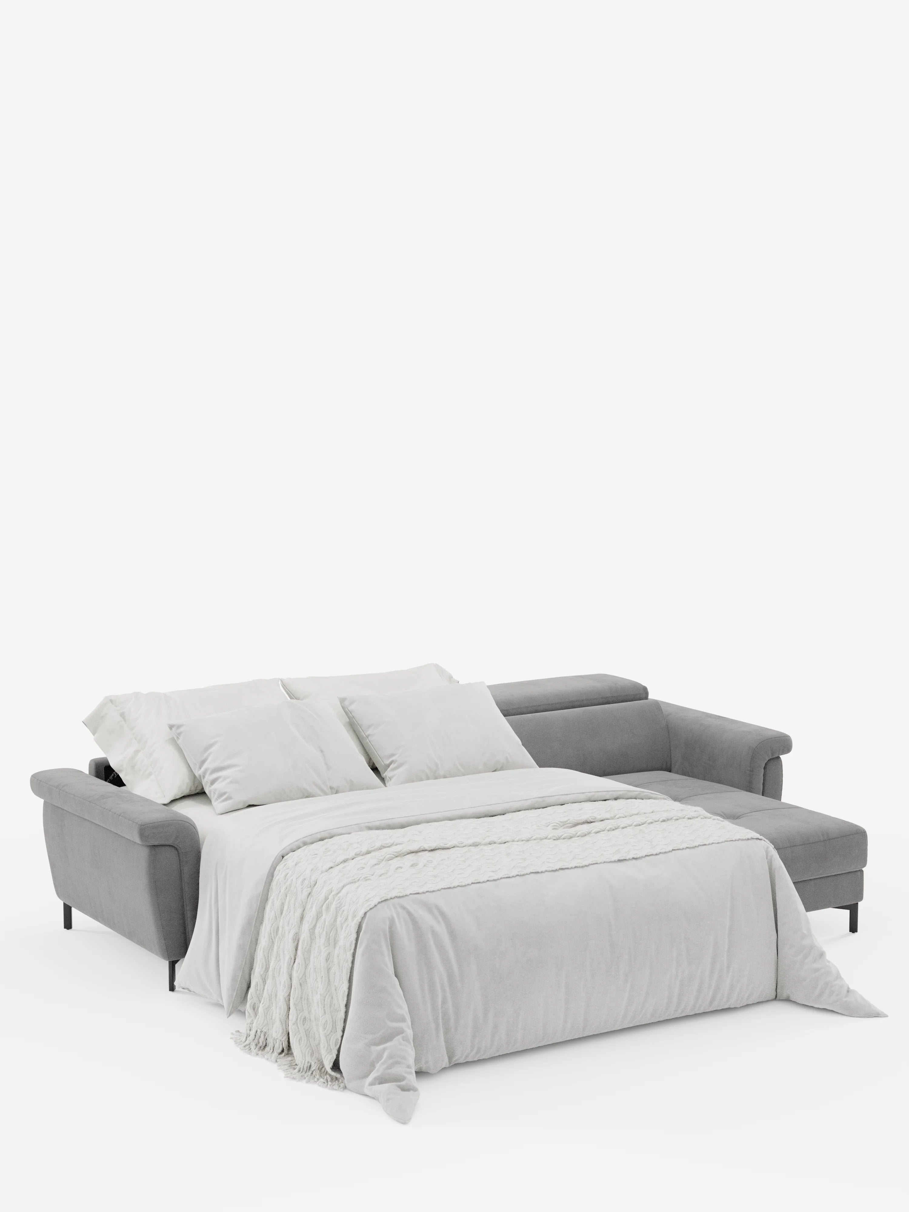 Capri canapé convertible avec méridienne coffre et têtières réglables - Tissu Effet Velours Détachable T30