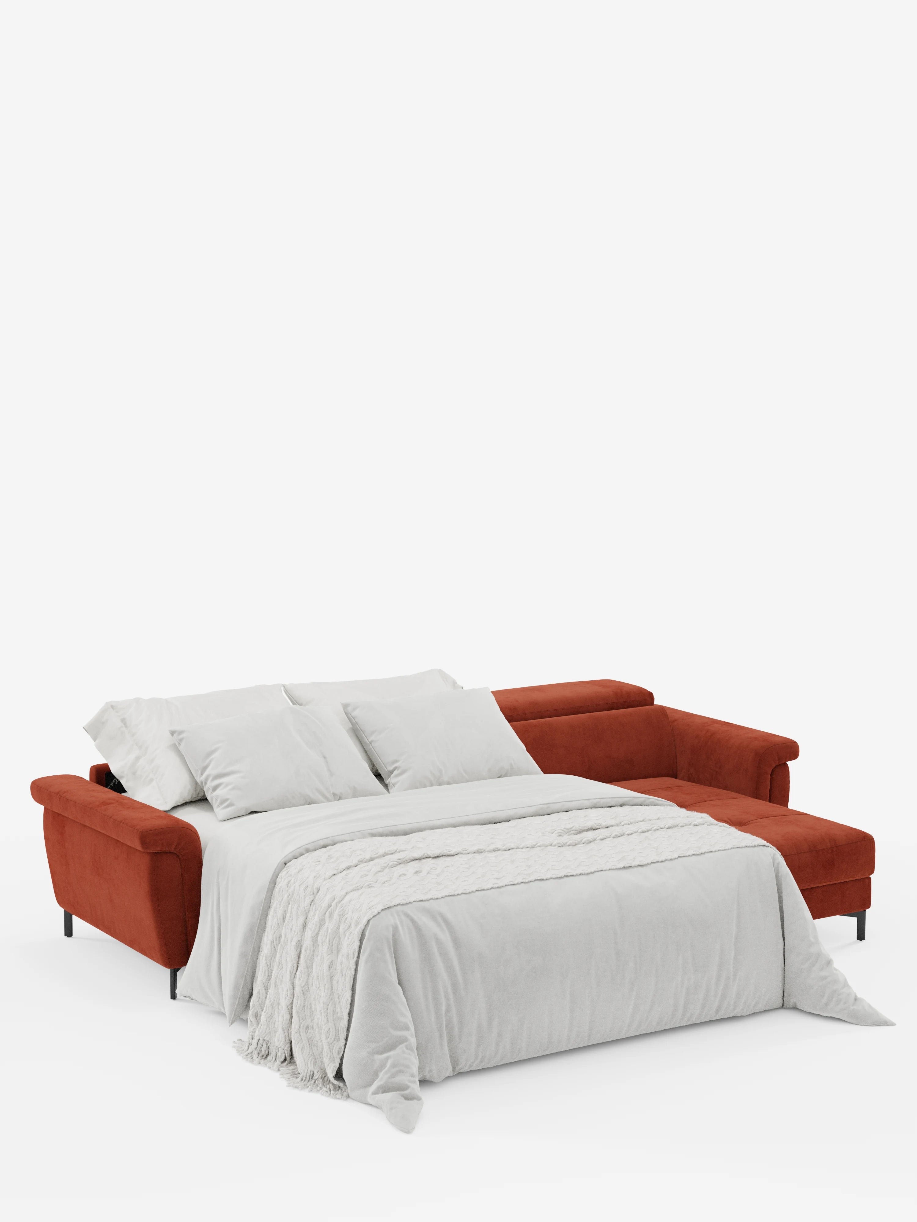 Capri canapé convertible avec méridienne coffre et têtières réglables - Tissu Effet Velours Détachable T30