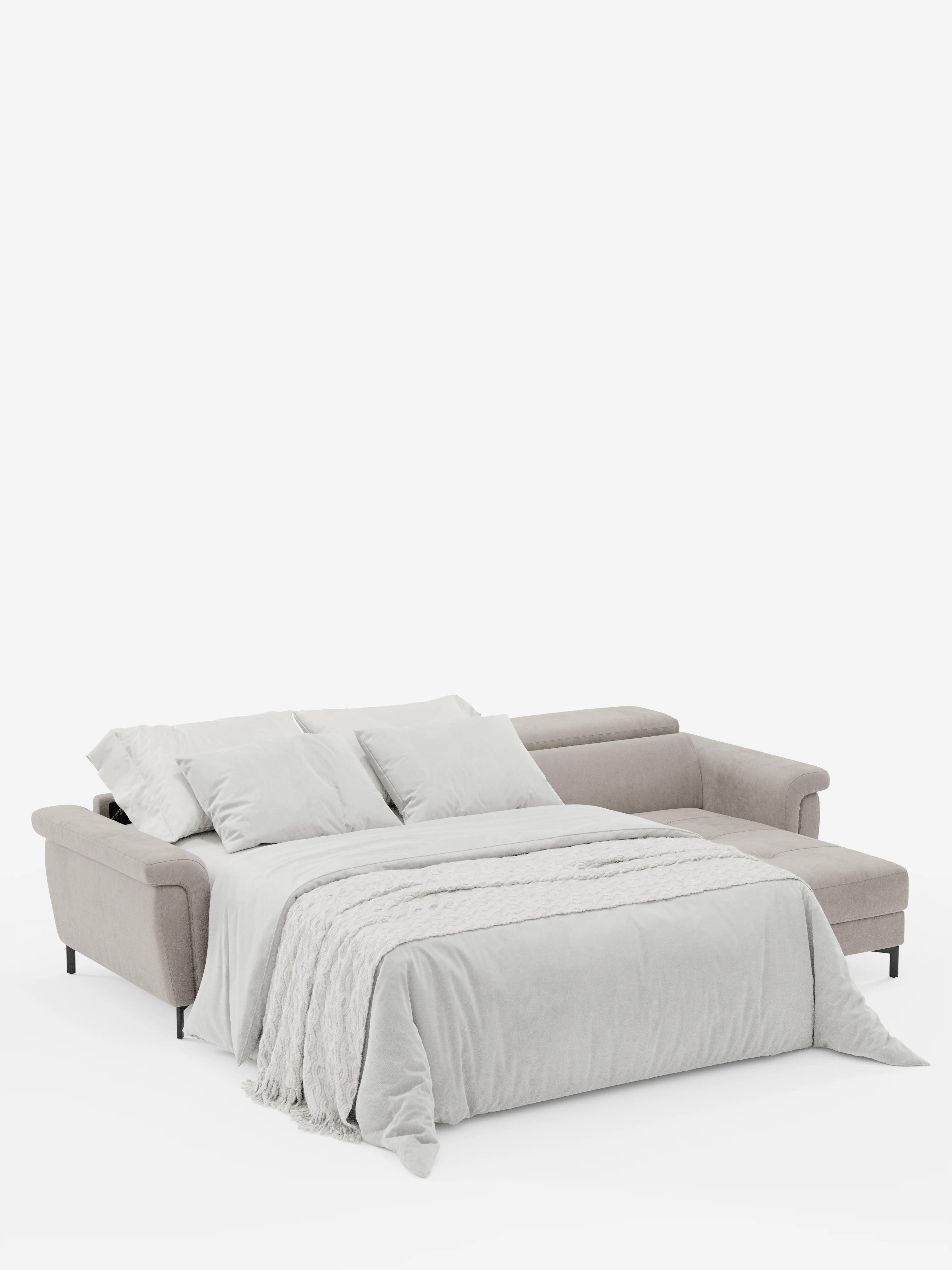 Capri canapé convertible avec méridienne coffre et têtières réglables - Tissu Effet Velours Détachable T30