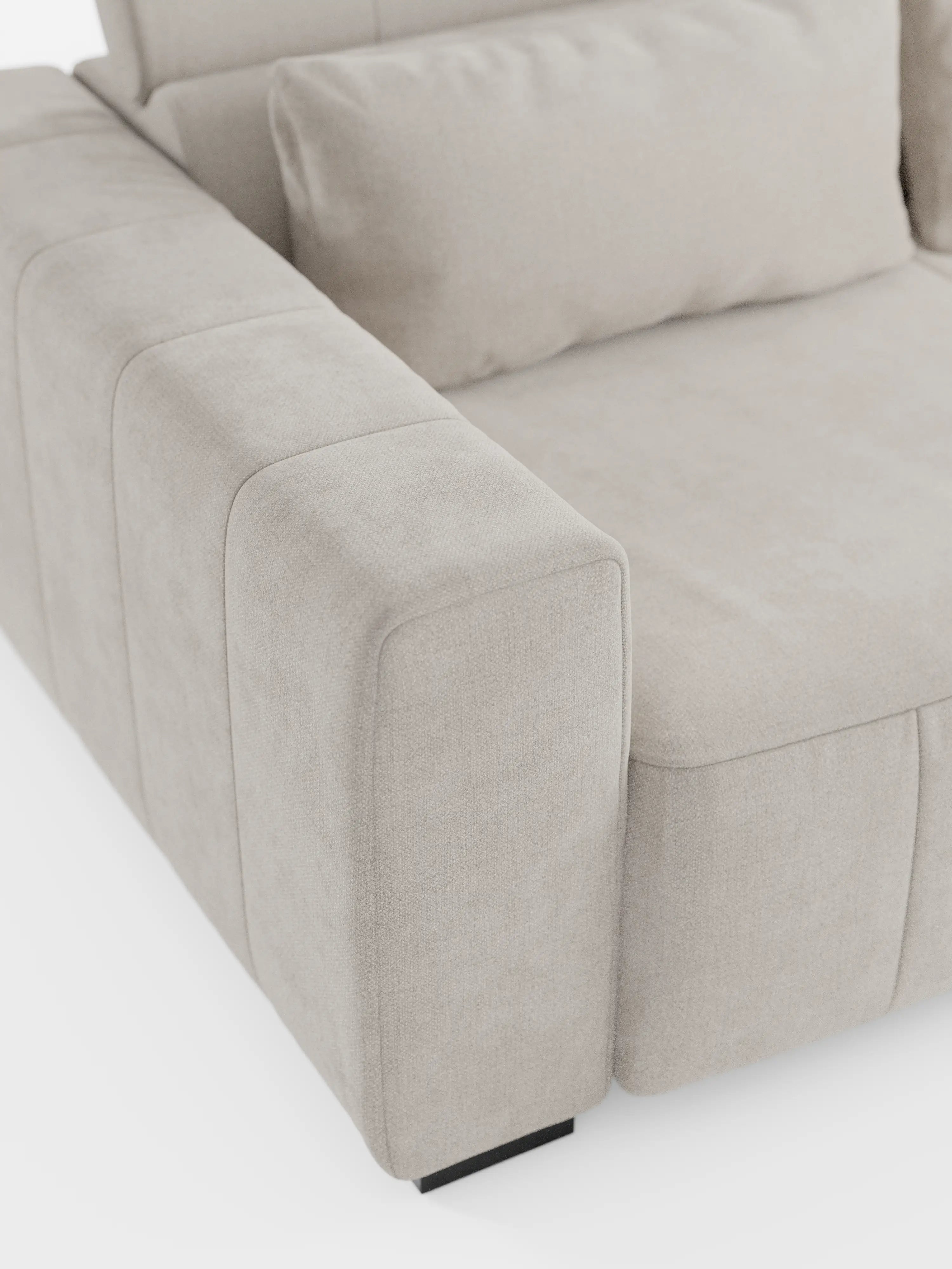 Doric canapé 3 places avec assises extensibles via relax électrique - appuie-tête inclinable en tissu anti-taches T23