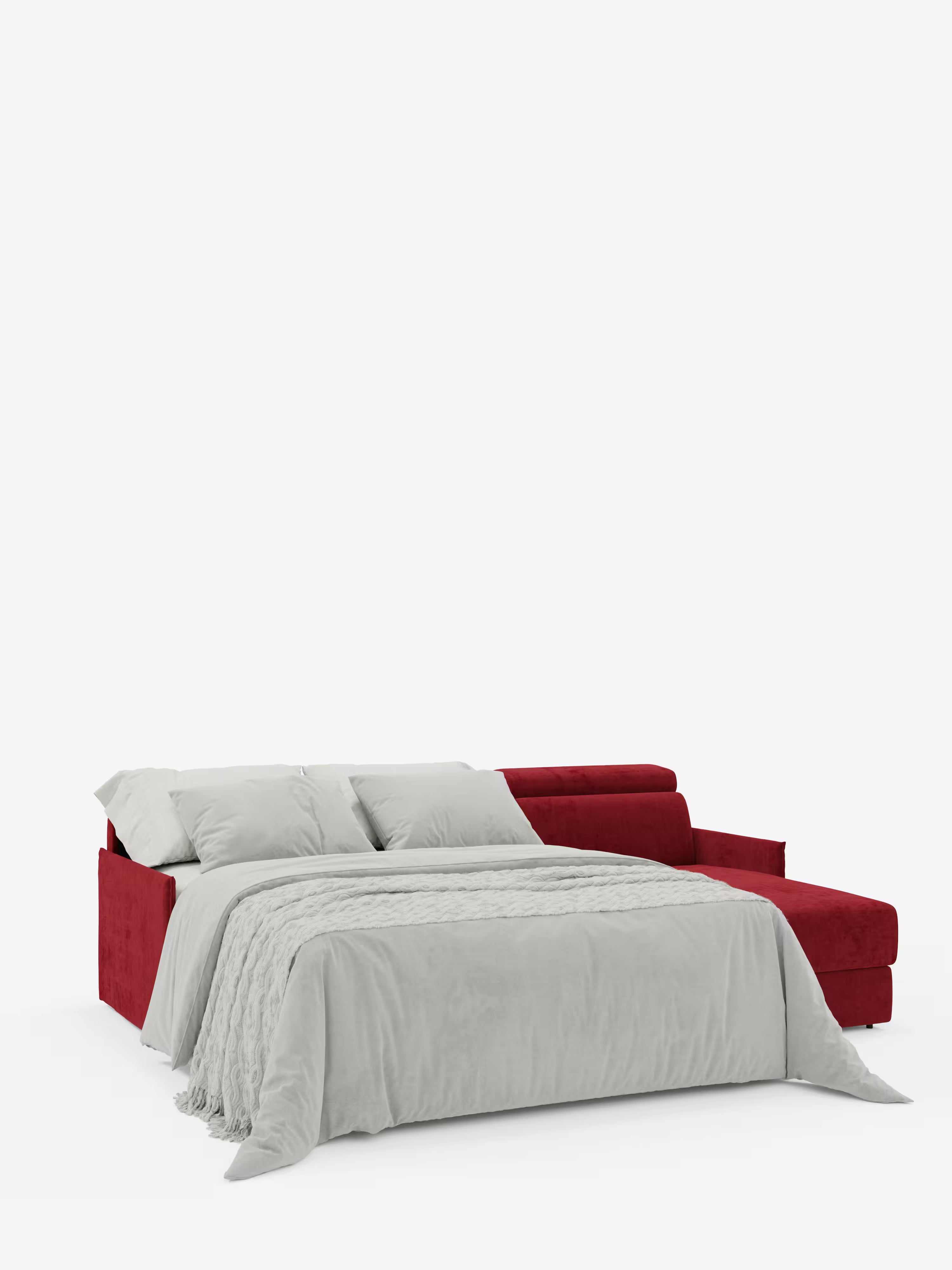 Miryam canapé convertible d'angle compact - têtières inclinables et méridienne coffre en tissu détachable T31