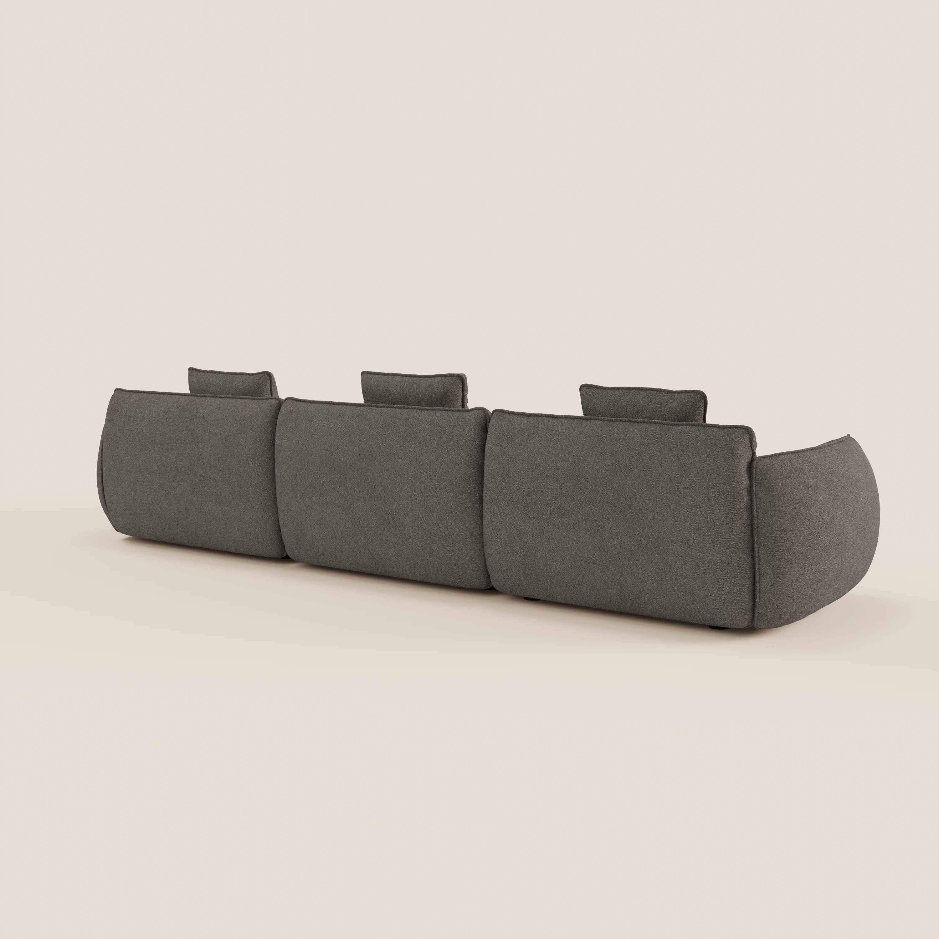 Nimbus divano con penisola componibile in morbido tessuto T33 - divani.store