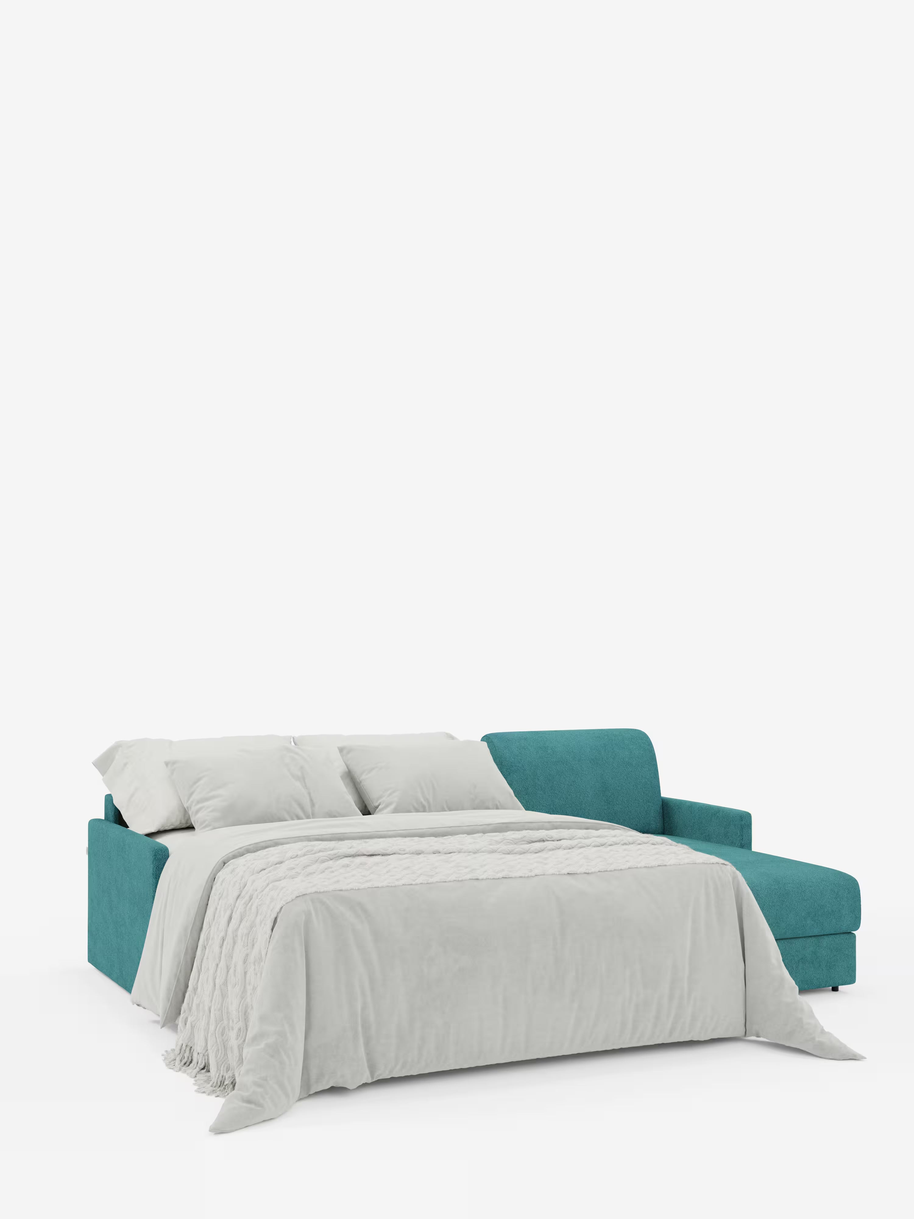 Tommy Divano Letto con penisola contenitore - design minimal e sfoderabile in tessuto smacchiabile simil cotone T33