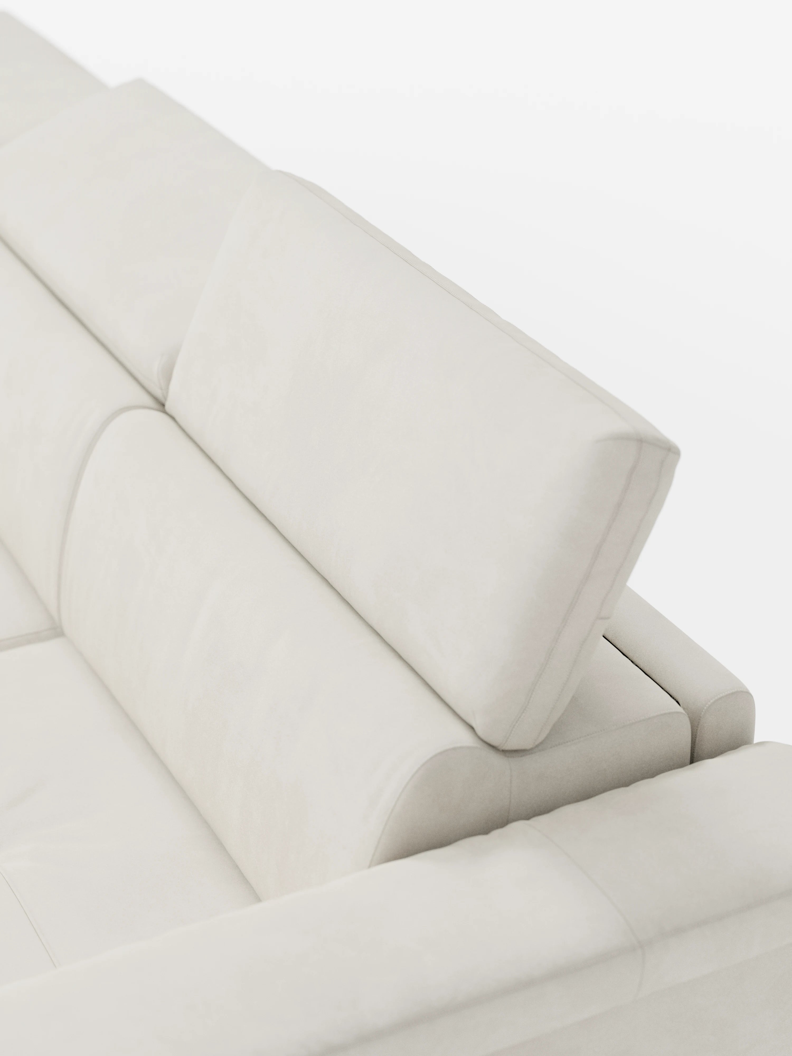 Capri canapé d'angle convertible avec Têtières Réglables et Matelas haute performance en Tissu Effet Velours Détachable T30