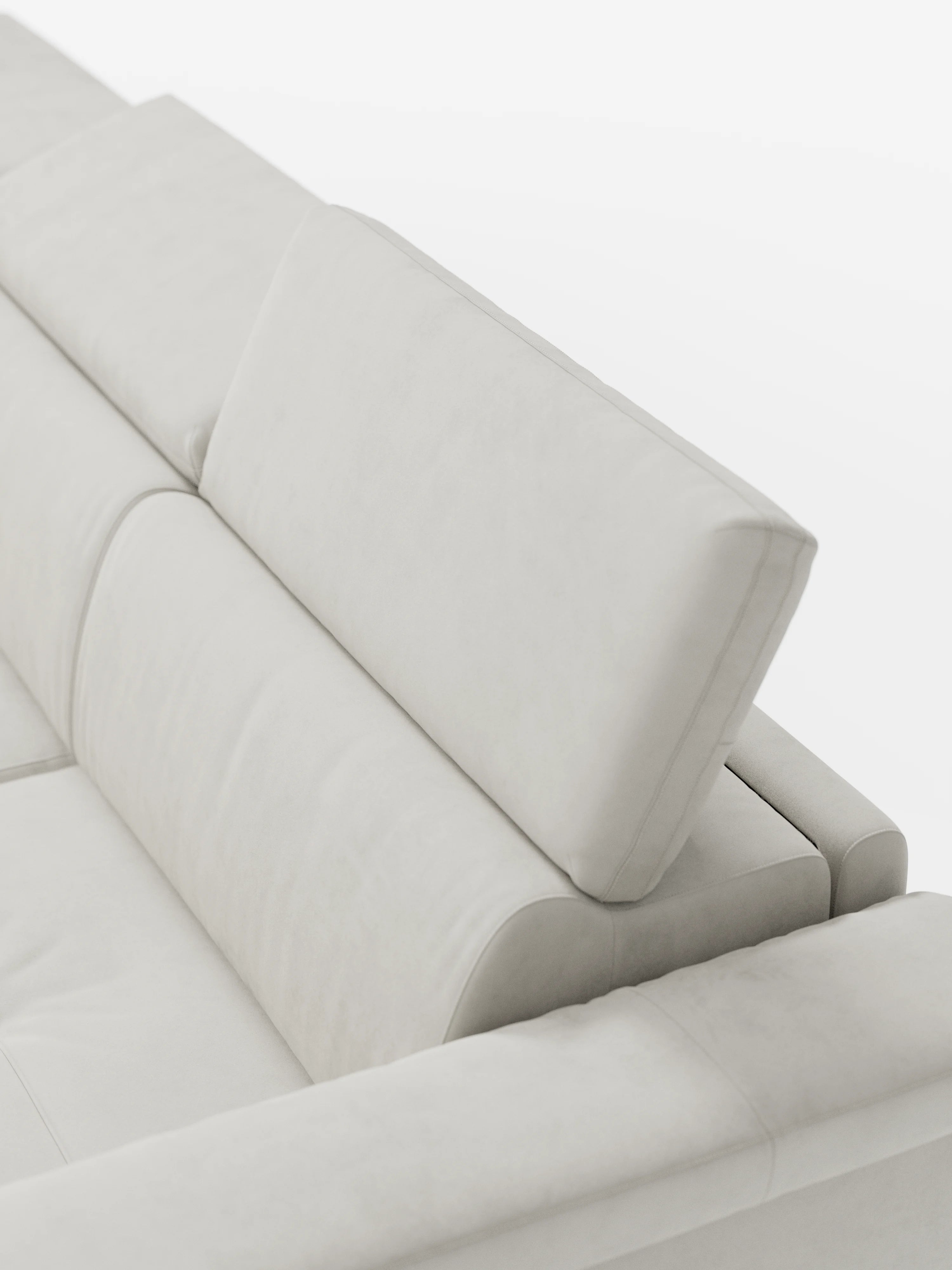 Capri canapé d'angle convertible avec Têtières Réglables et Matelas haute performance en Tissu Effet Velours Détachable T30