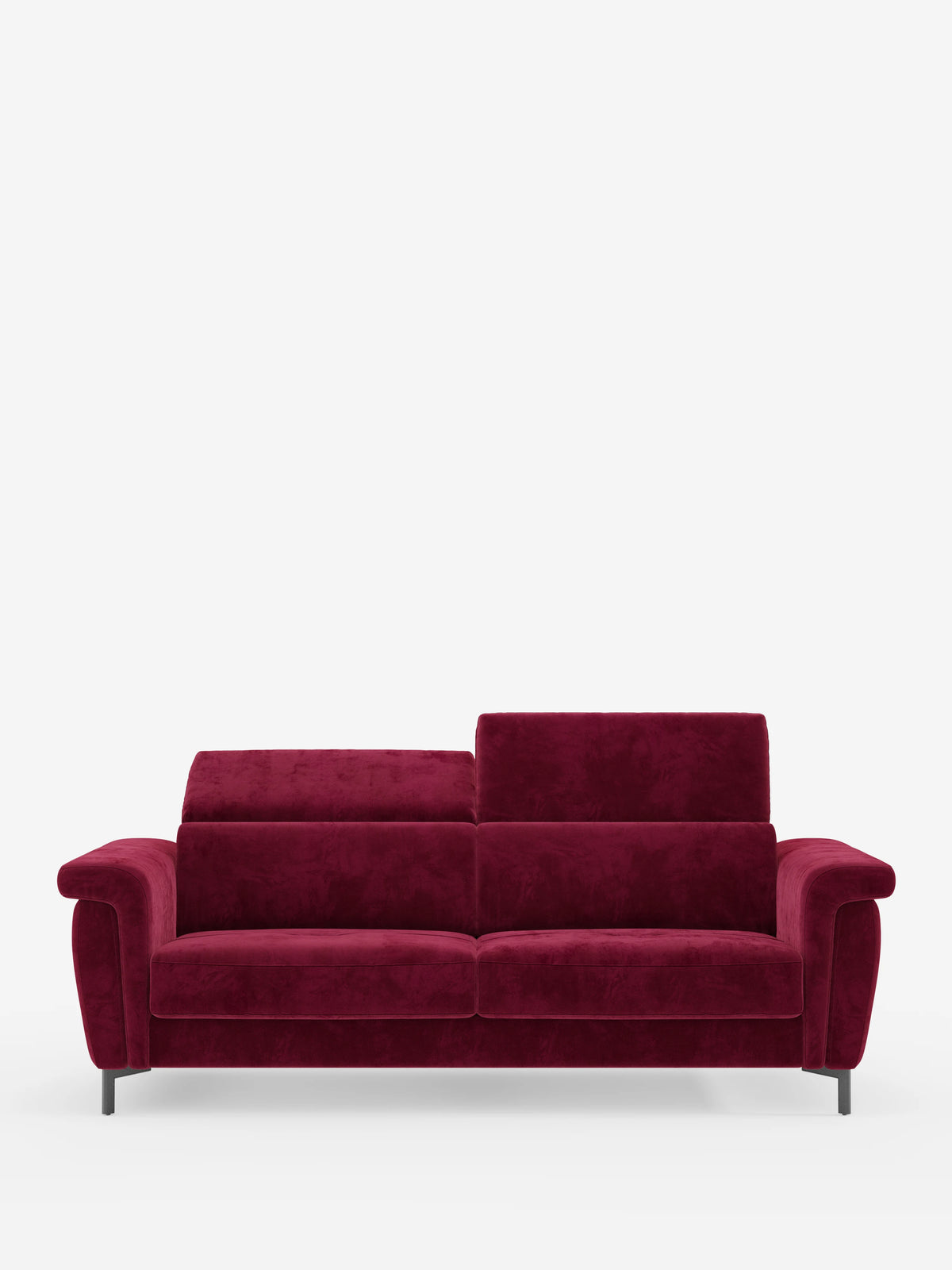 Capri canapé convertible design avec pieds hauts - têtières réglables en tissu raffiné effet velours détachable T30