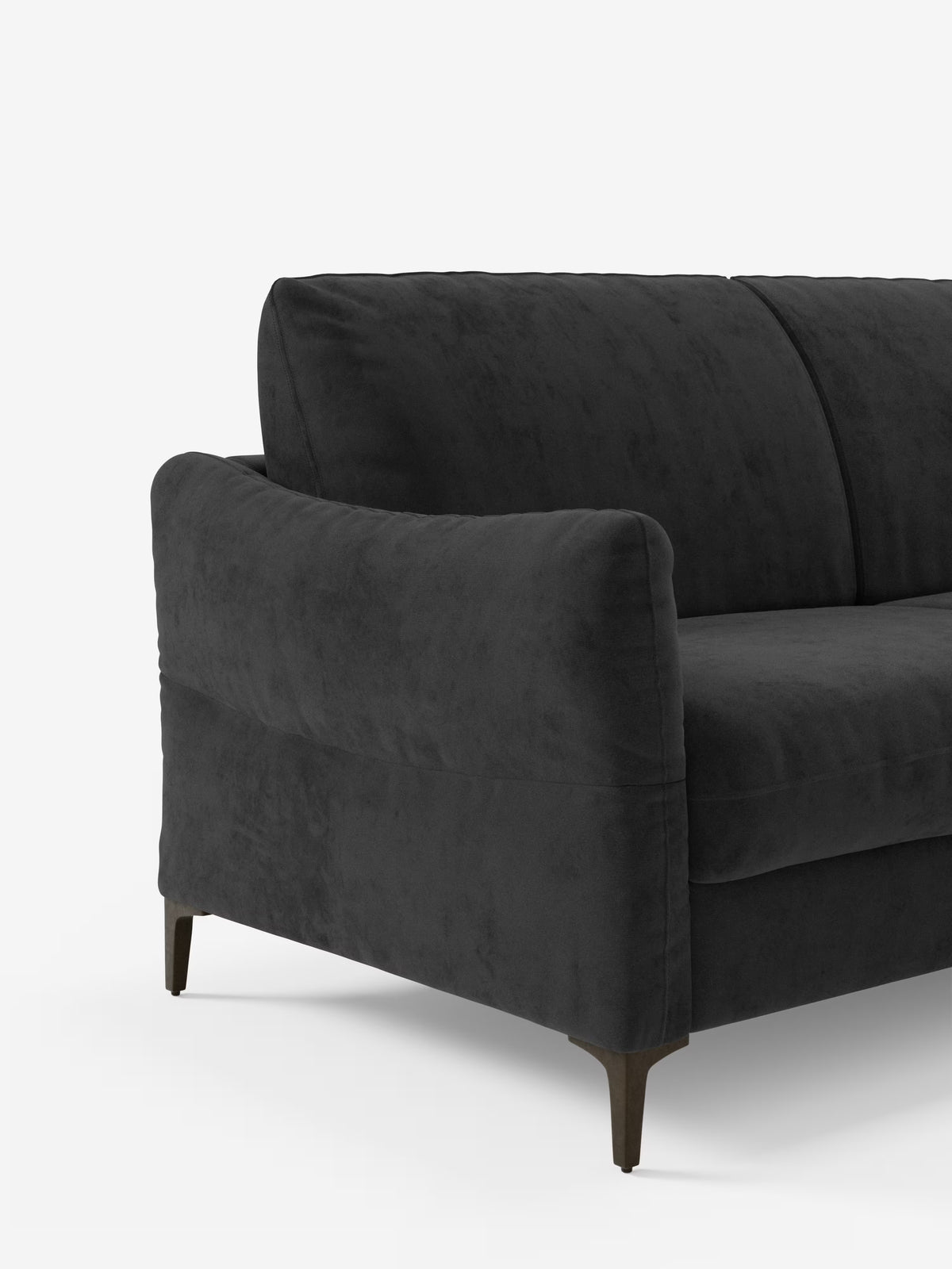 Dalia canapé-lit avec méridienne coffre de rangement et matelas de 18 cm de hauteur - pieds hauts et tissu anti-taches T30